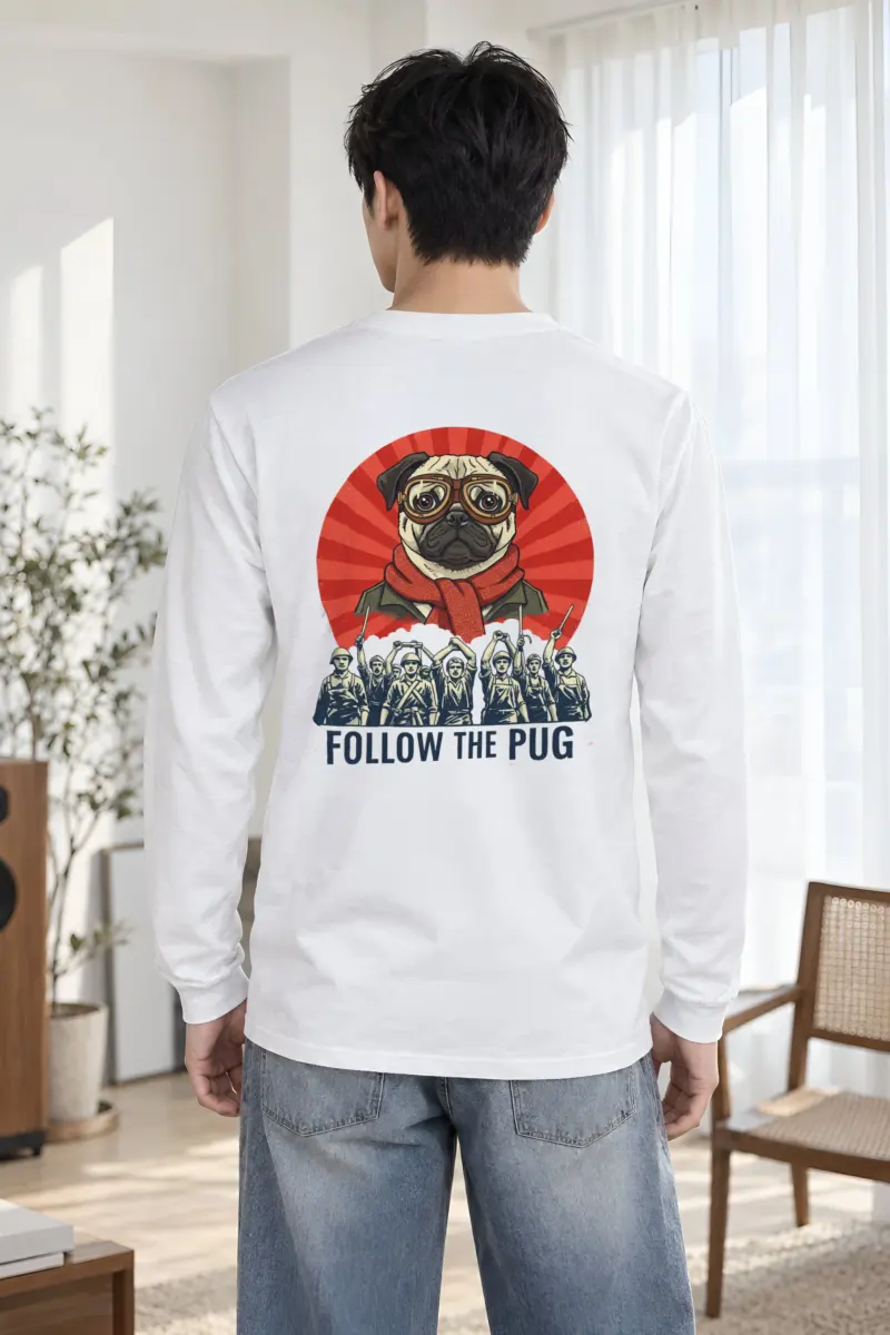 "Follow The Pug" Unisex Longsleeve T-shirt