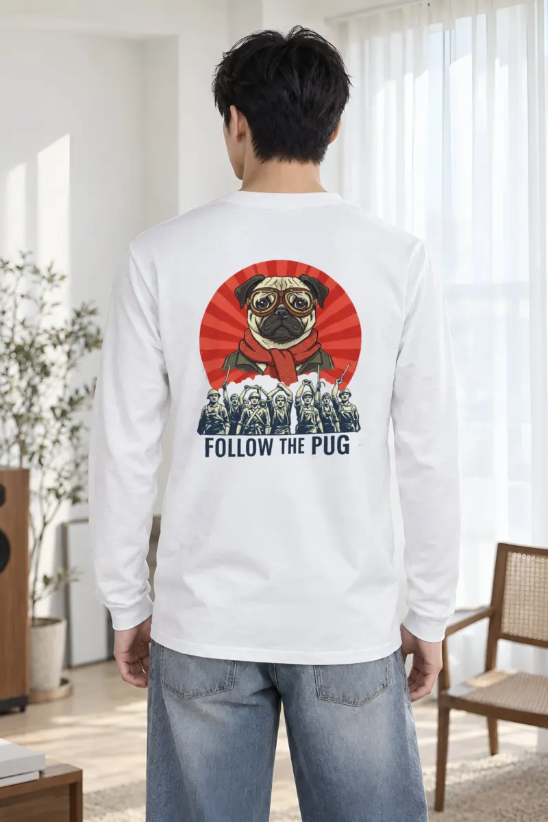 "Follow The Pug" Unisex Longsleeve T-shirt