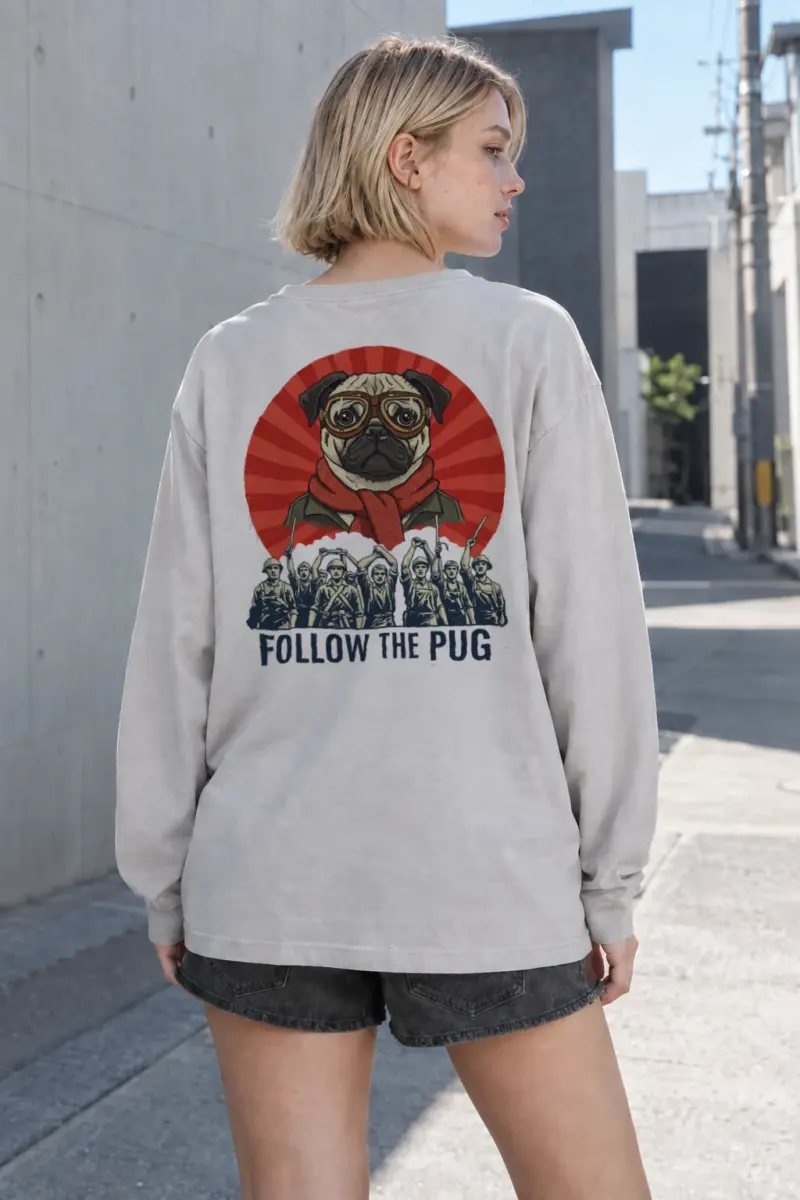 "Follow The Pug" Unisex Longsleeve T-shirt | Gildan 2400