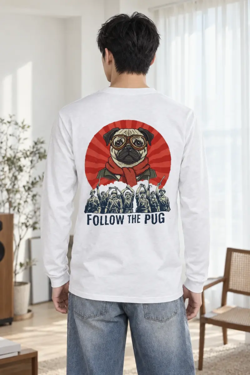 "Follow The Pug" Unisex Longsleeve T-shirt