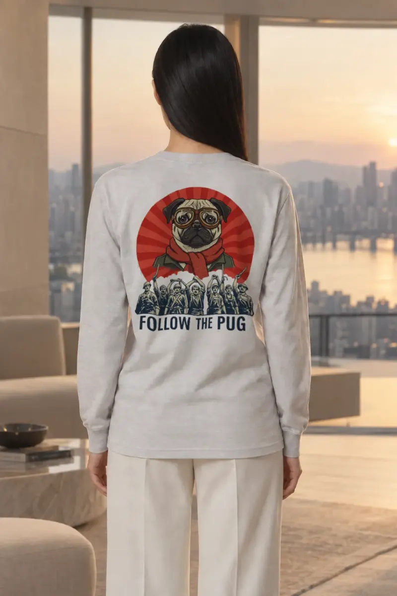 "Follow The Pug" Unisex Longsleeve T-shirt | Gildan 2400