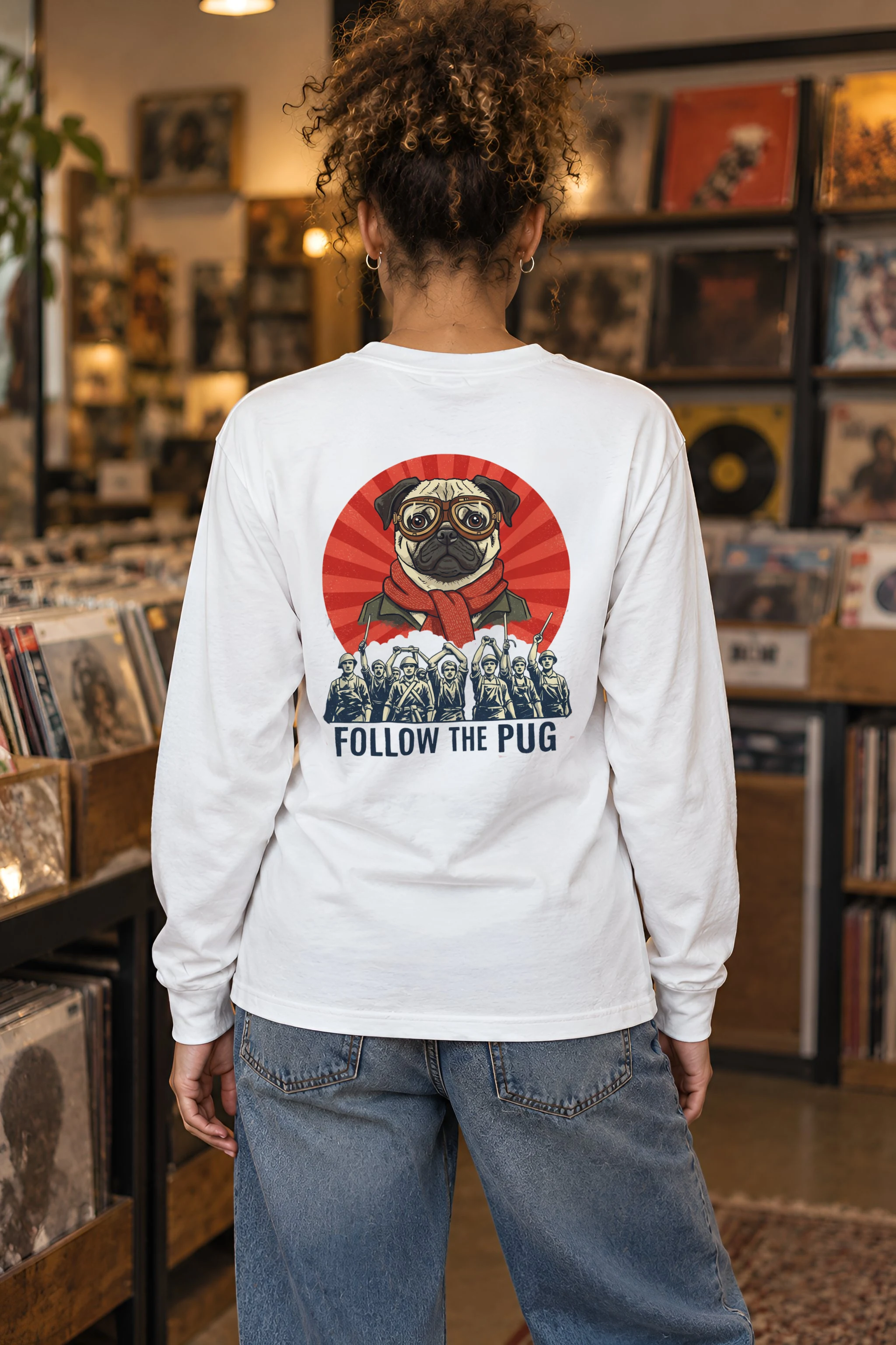 "Follow The Pug" Unisex Longsleeve T-shirt