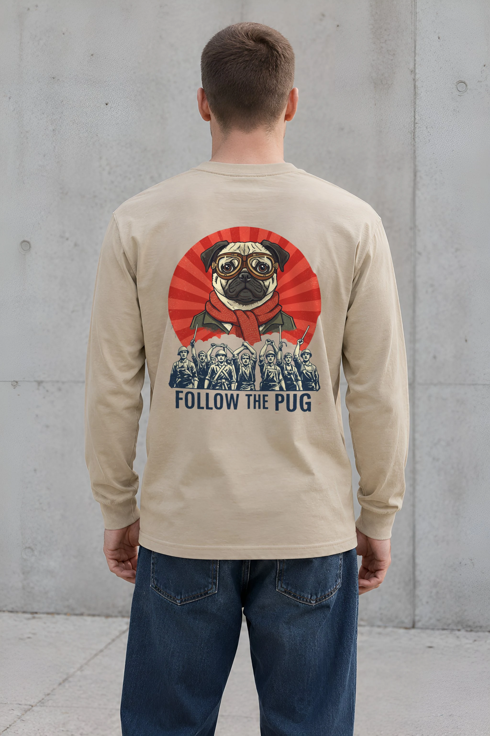 "Follow The Pug" Unisex Longsleeve T-shirt