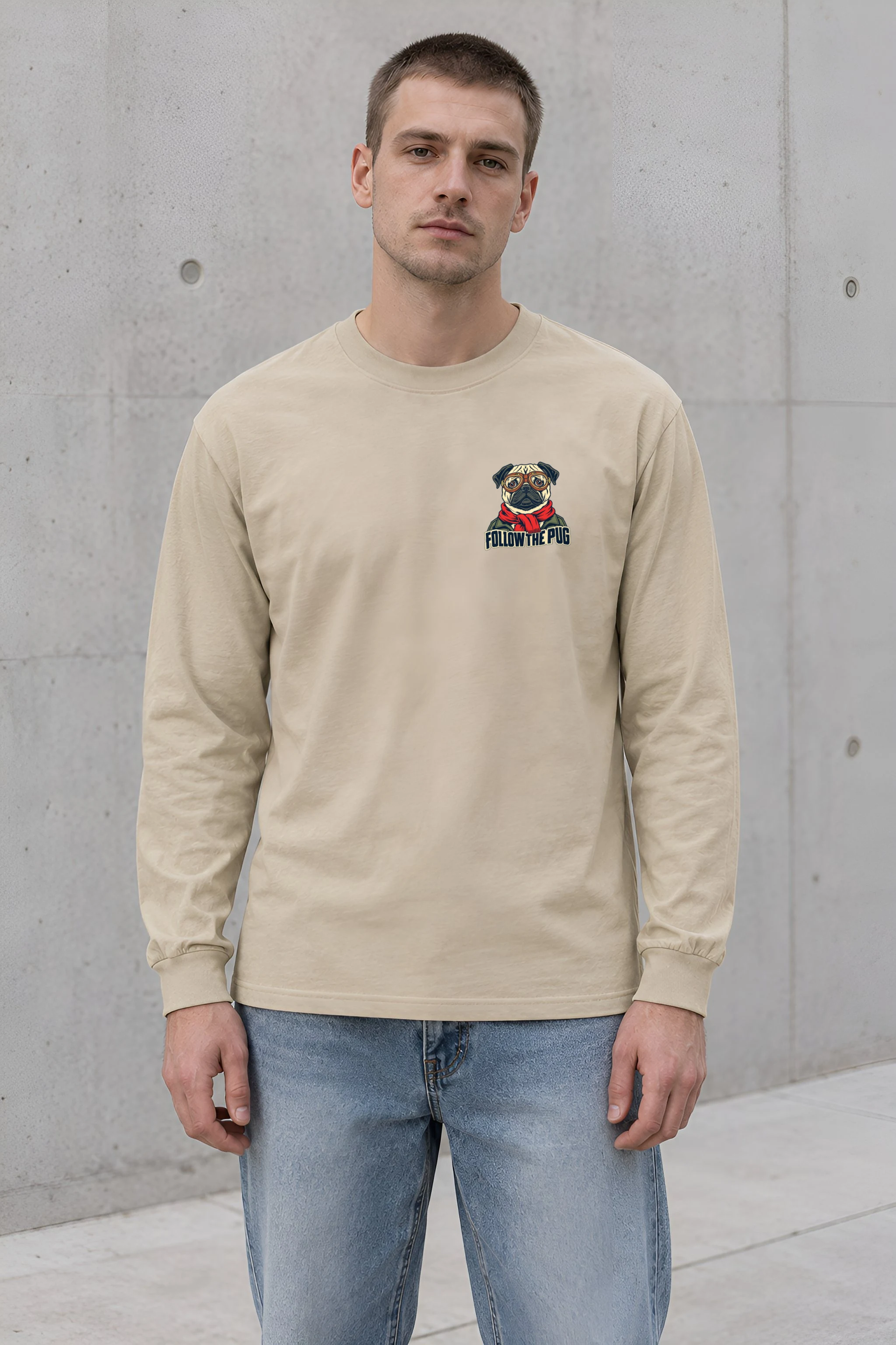 "Follow The Pug" Unisex Longsleeve T-shirt