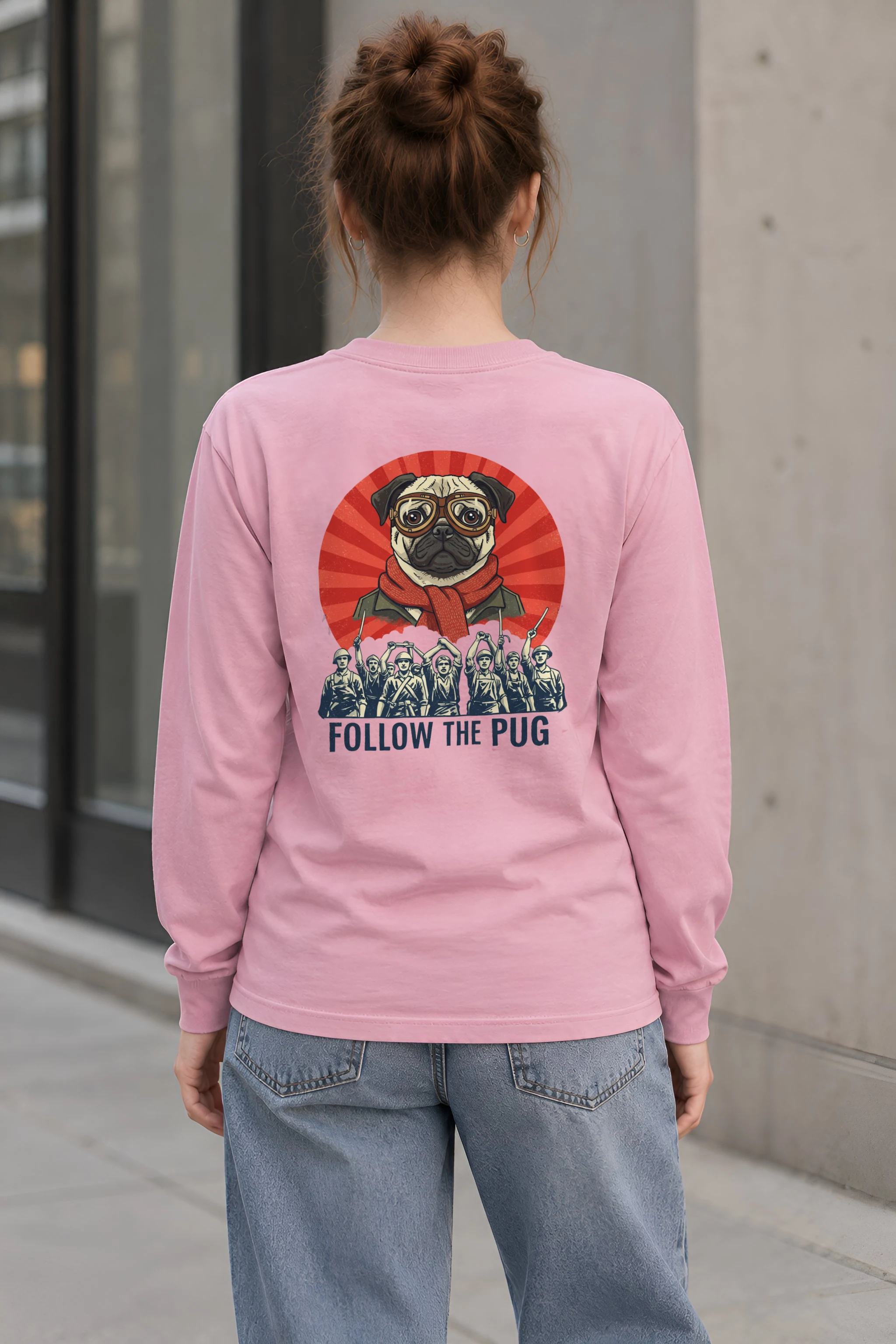 "Follow The Pug" Unisex Longsleeve T-shirt