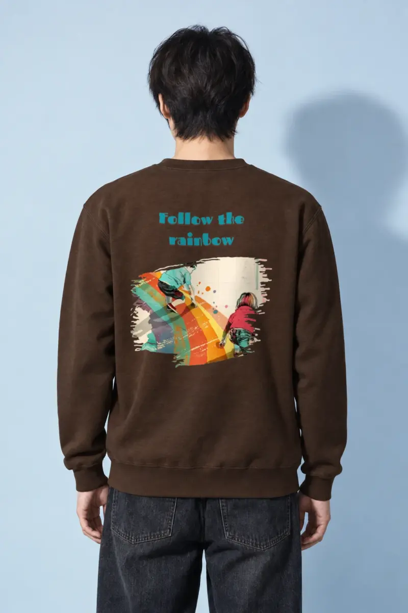 "Follow The Rainbow" Heavy Blend Unisex Crewneck Sweatshirt