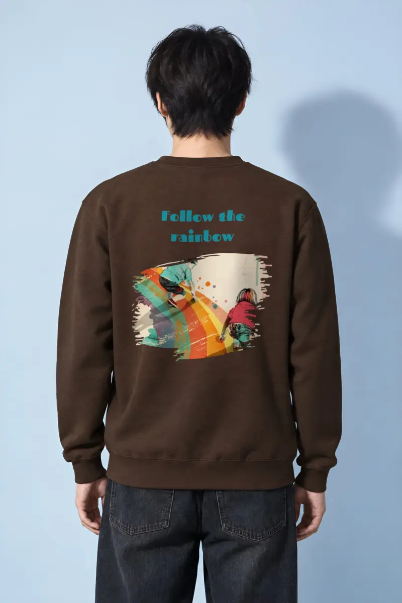 "Follow The Rainbow" Heavy Blend Unisex Crewneck Sweatshirt