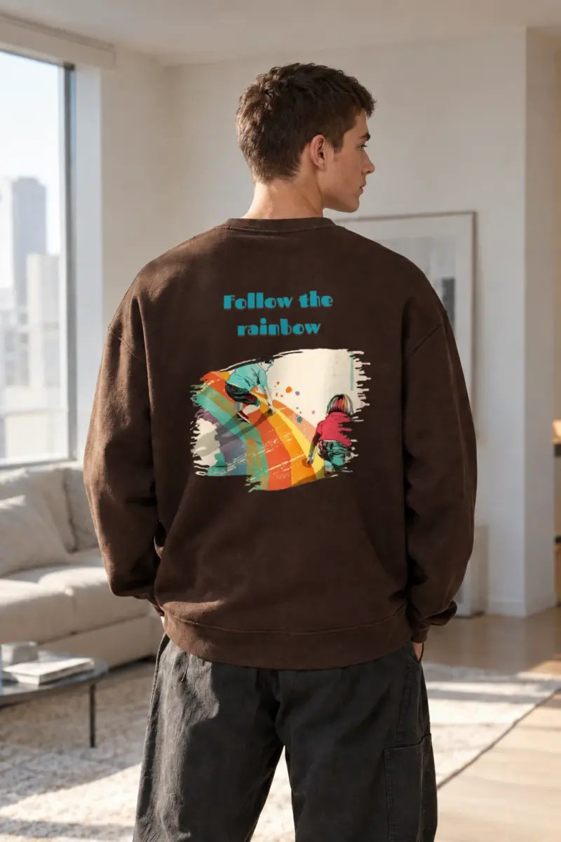 "Follow The Rainbow" Heavy Blend Unisex Crewneck Sweatshirt | Gildan 18000
