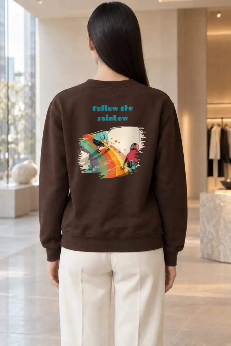 "Follow The Rainbow" Heavy Blend Unisex Crewneck Sweatshirt | Gildan 18000
