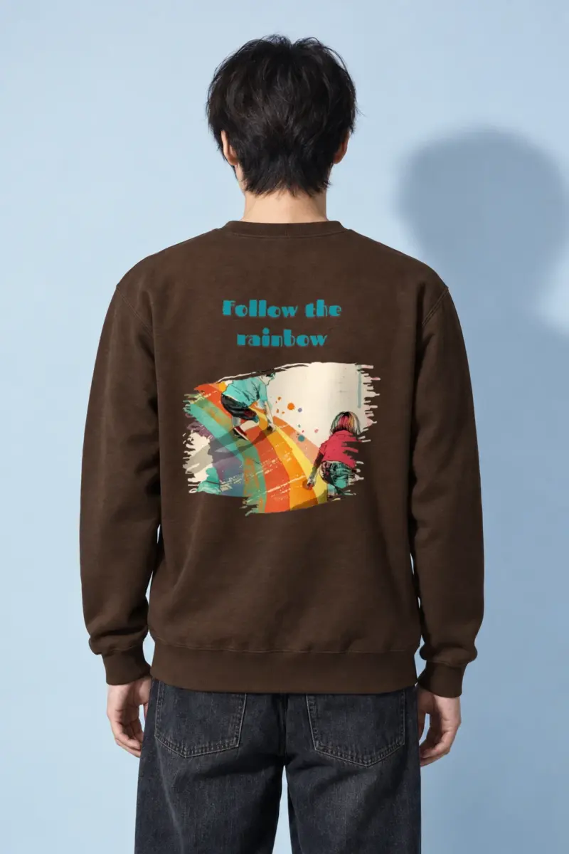 "Follow The Rainbow" Heavy Blend Unisex Crewneck Sweatshirt
