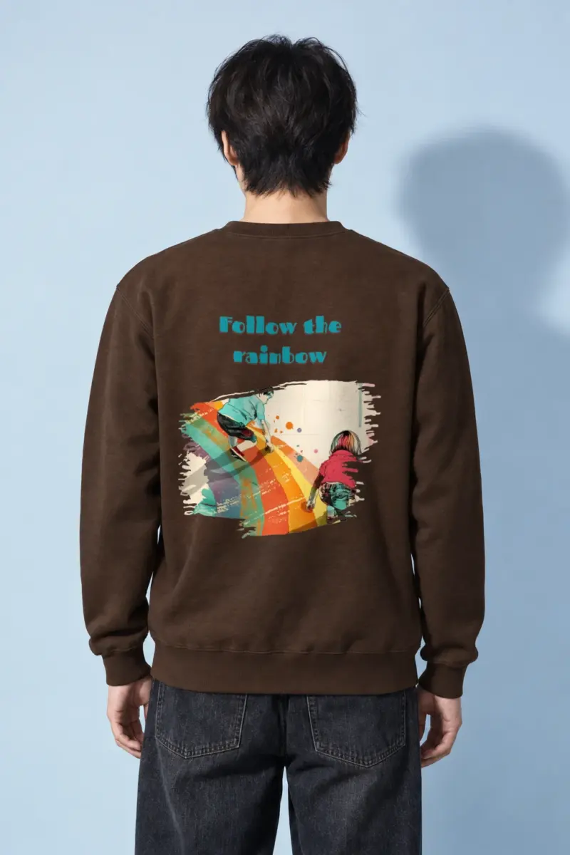 "Follow The Rainbow" Heavy Blend Unisex Crewneck Sweatshirt