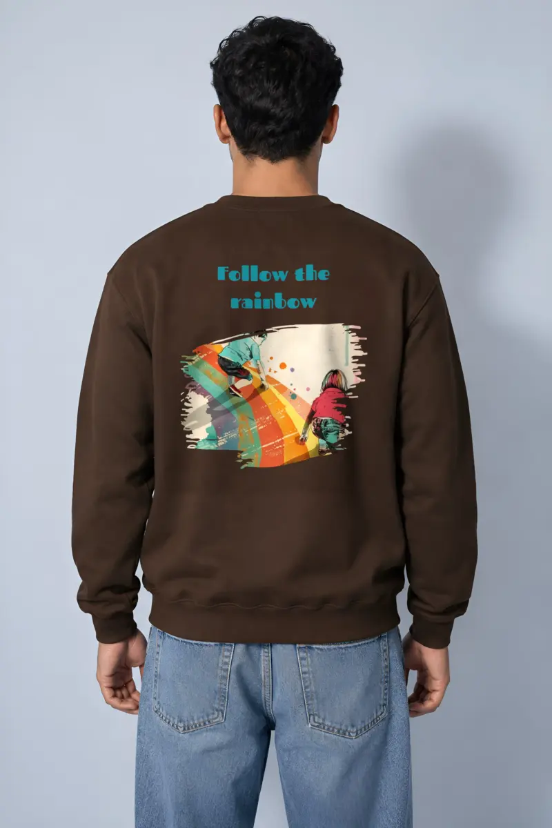 "Follow The Rainbow" Heavy Blend Unisex Crewneck Sweatshirt