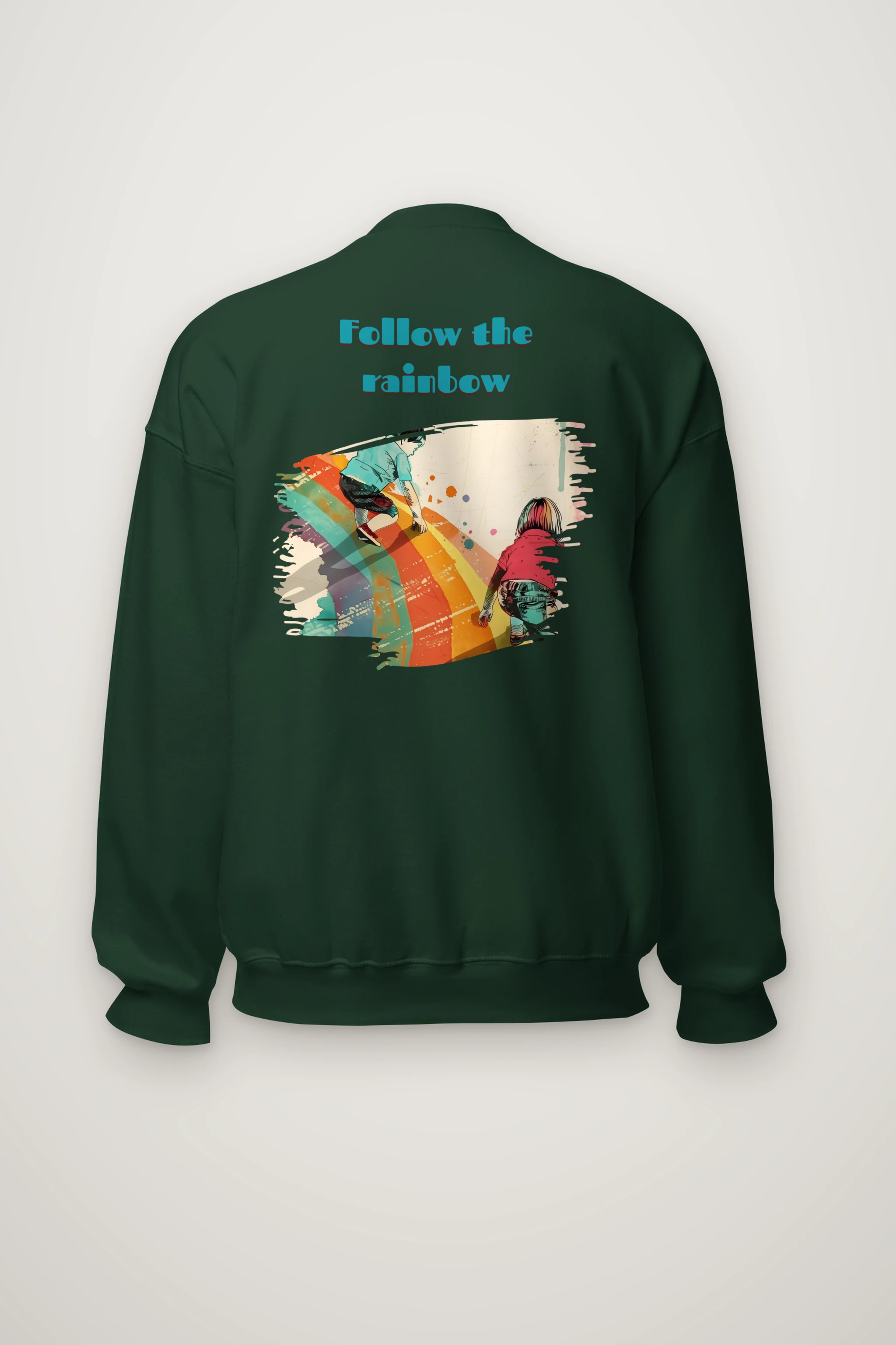 "Follow The Rainbow" Heavy Blend Unisex Crewneck Sweatshirt