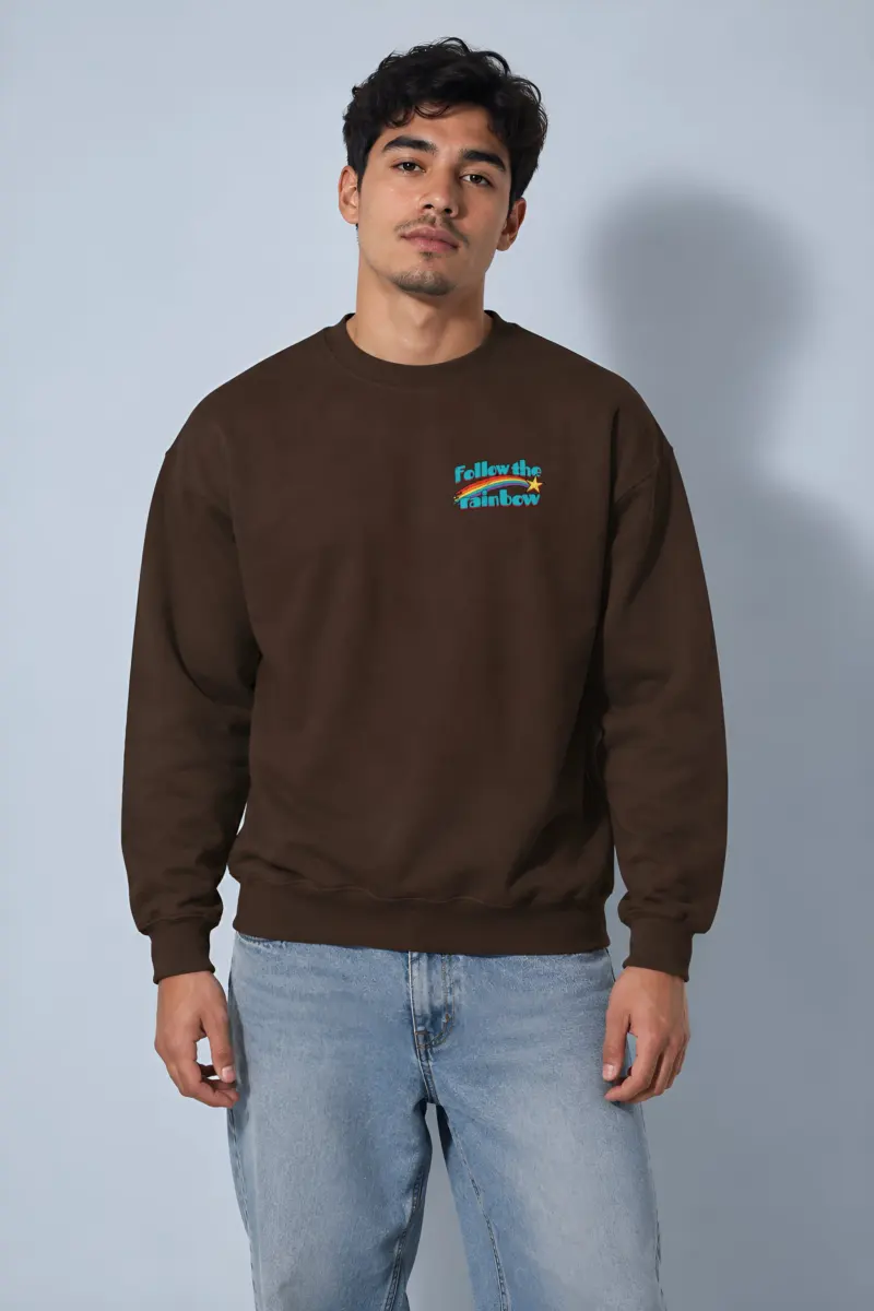 "Follow The Rainbow" Heavy Blend Unisex Crewneck Sweatshirt