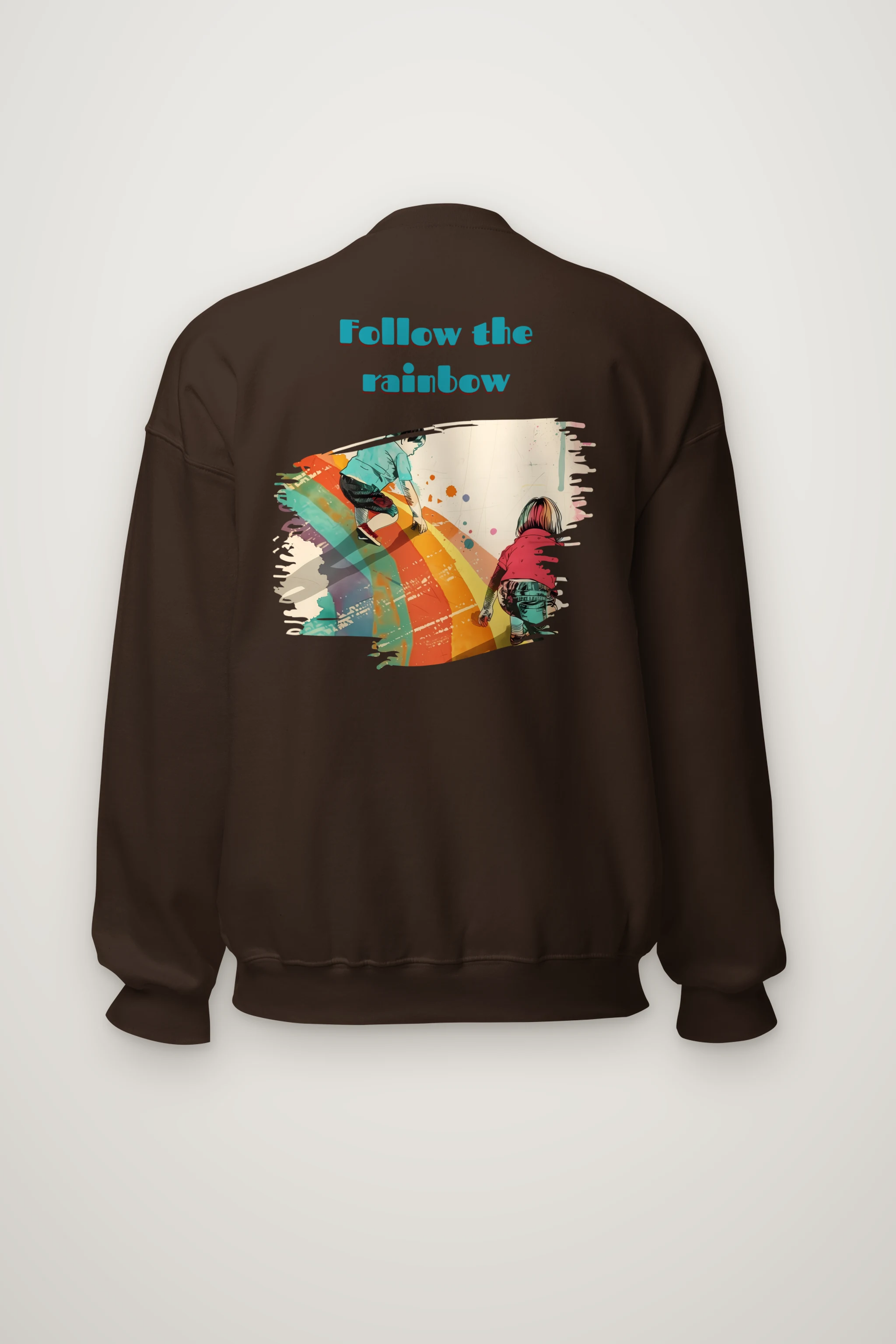 "Follow The Rainbow" Heavy Blend Unisex Crewneck Sweatshirt