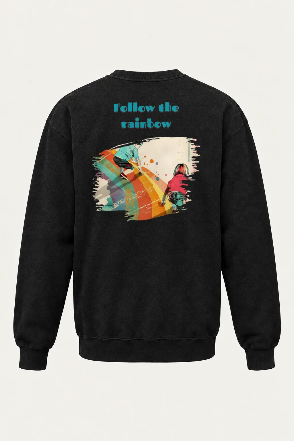 "Follow The Rainbow" Heavy Blend Unisex Crewneck Sweatshirt | Gildan 18000