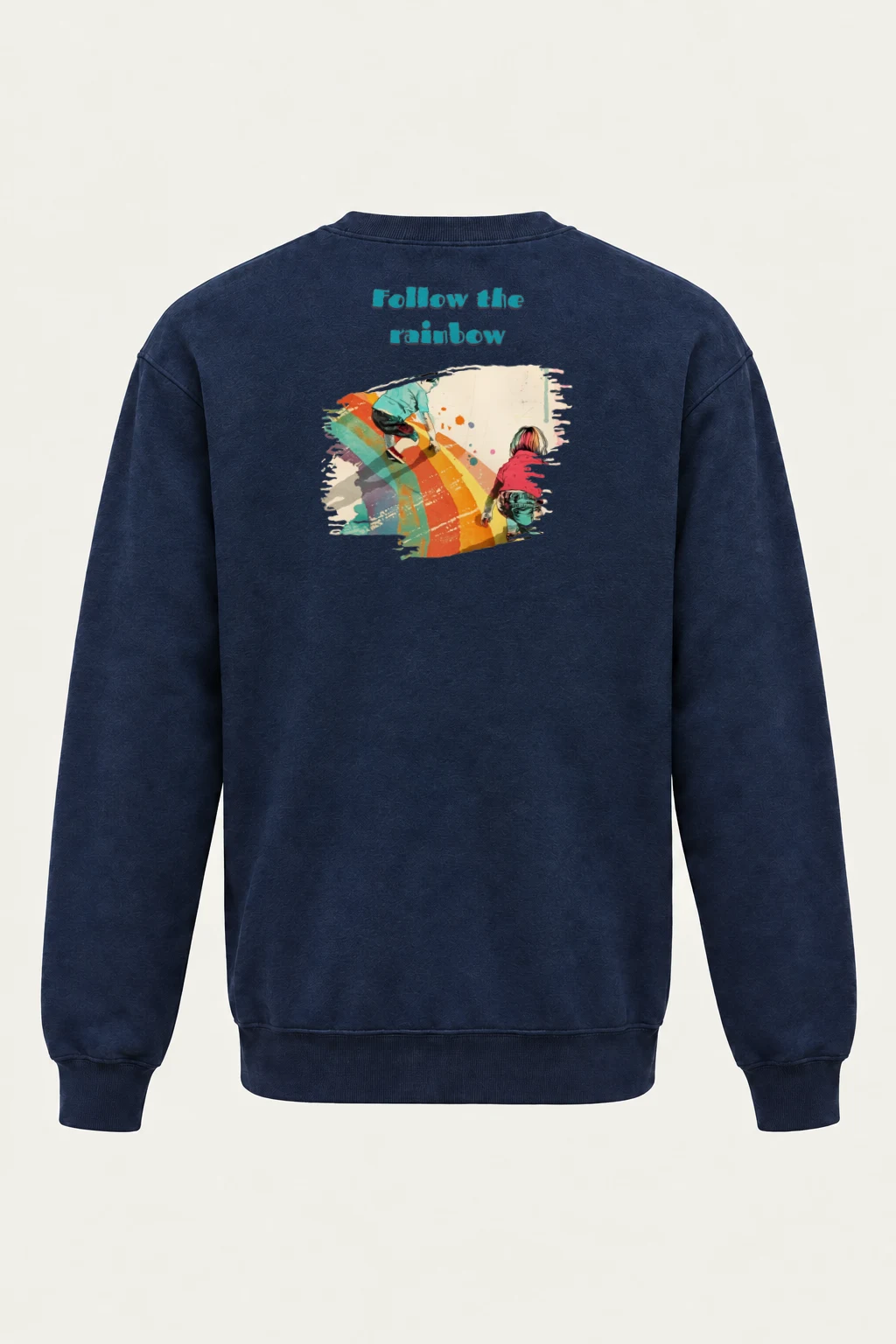 "Follow The Rainbow" Heavy Blend Unisex Crewneck Sweatshirt | Gildan 18000