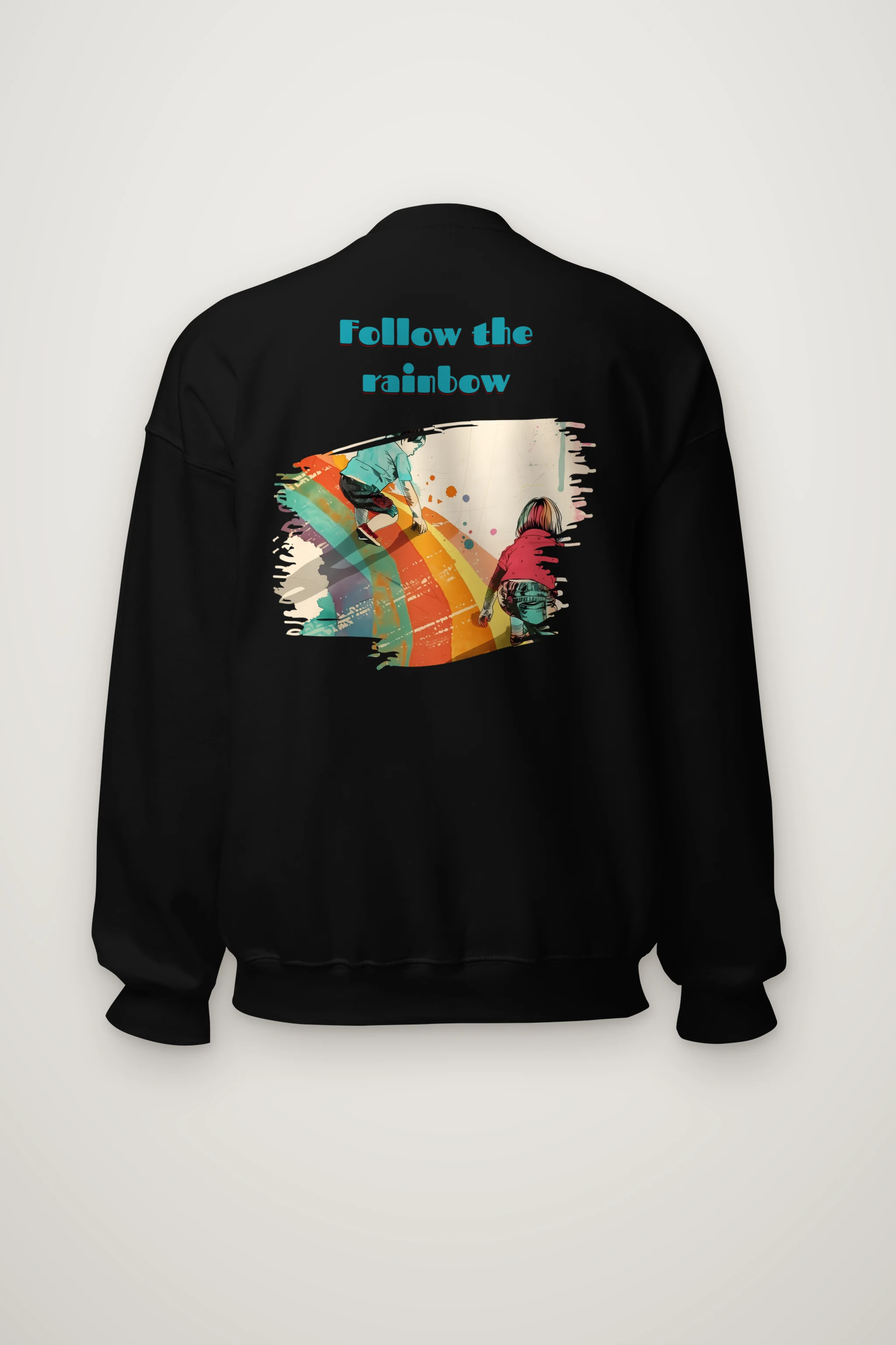 "Follow The Rainbow" Heavy Blend Unisex Crewneck Sweatshirt