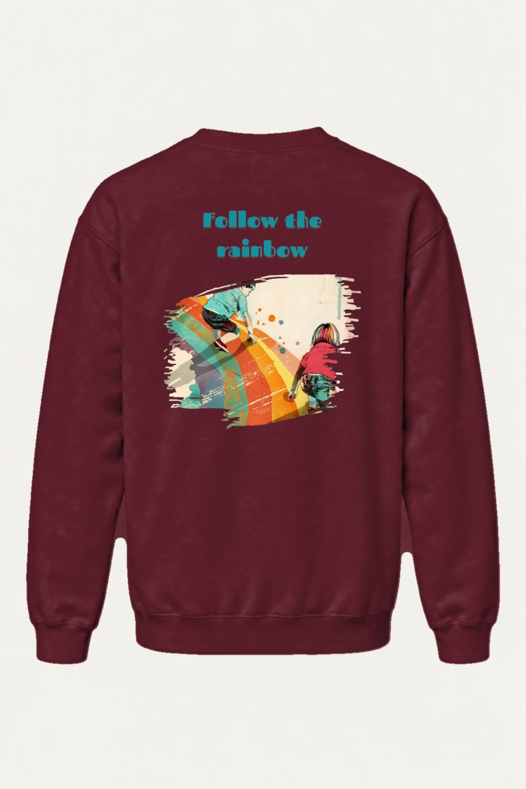 "Follow The Rainbow" Heavy Blend Unisex Crewneck Sweatshirt | Gildan 18000