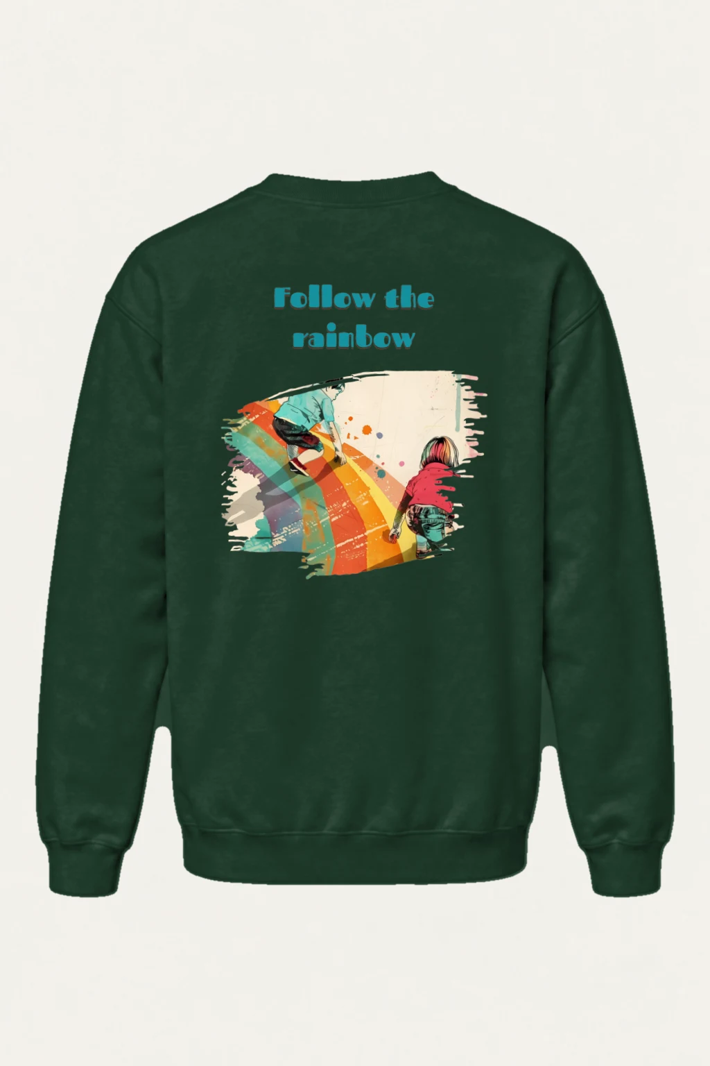 "Follow The Rainbow" Heavy Blend Unisex Crewneck Sweatshirt | Gildan 18000