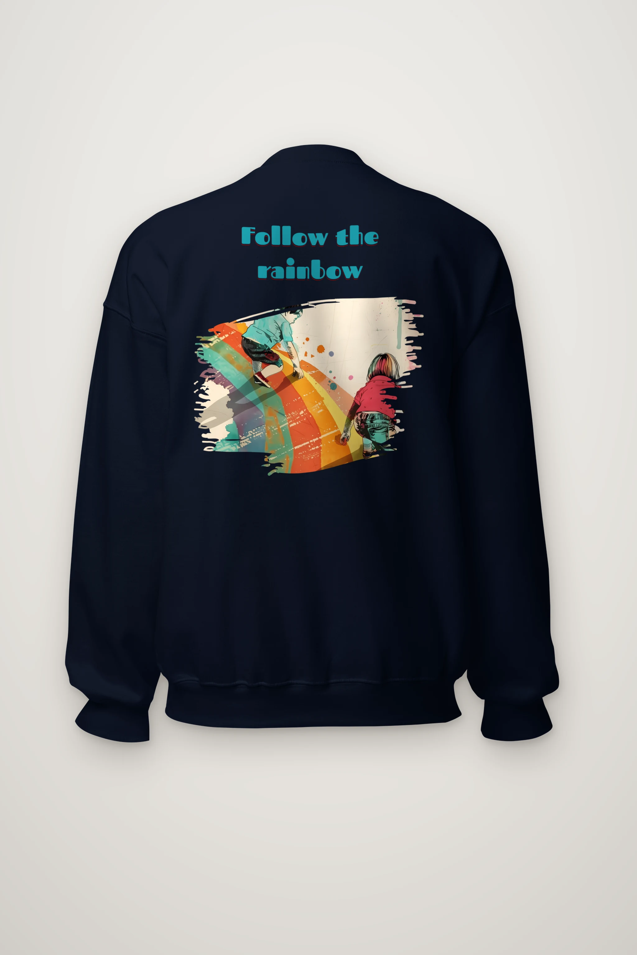 "Follow The Rainbow" Heavy Blend Unisex Crewneck Sweatshirt