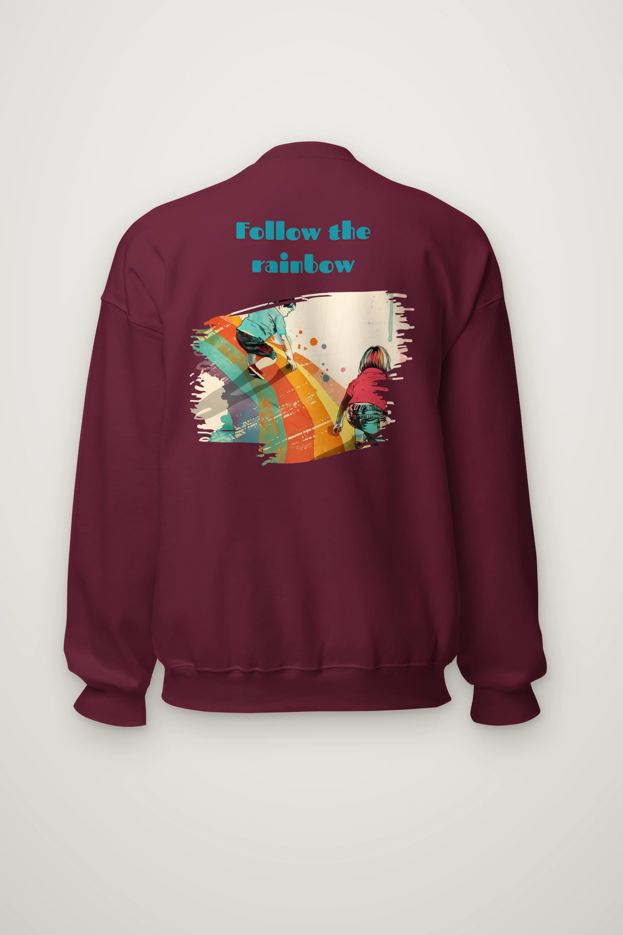 "Follow The Rainbow" Heavy Blend Unisex Crewneck Sweatshirt