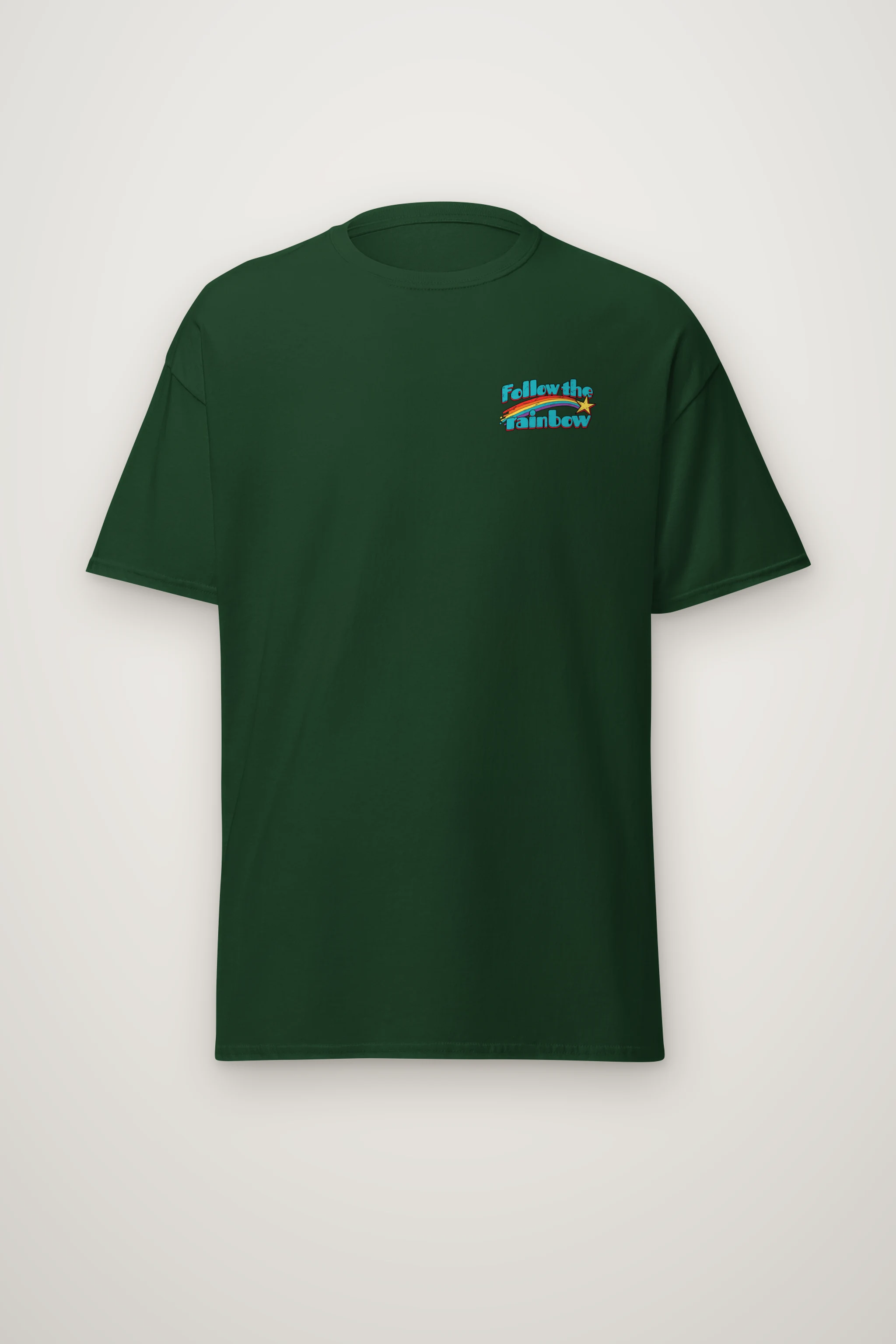 "Follow The Rainbow" Heavyweight Unisex Crewneck T-shirt