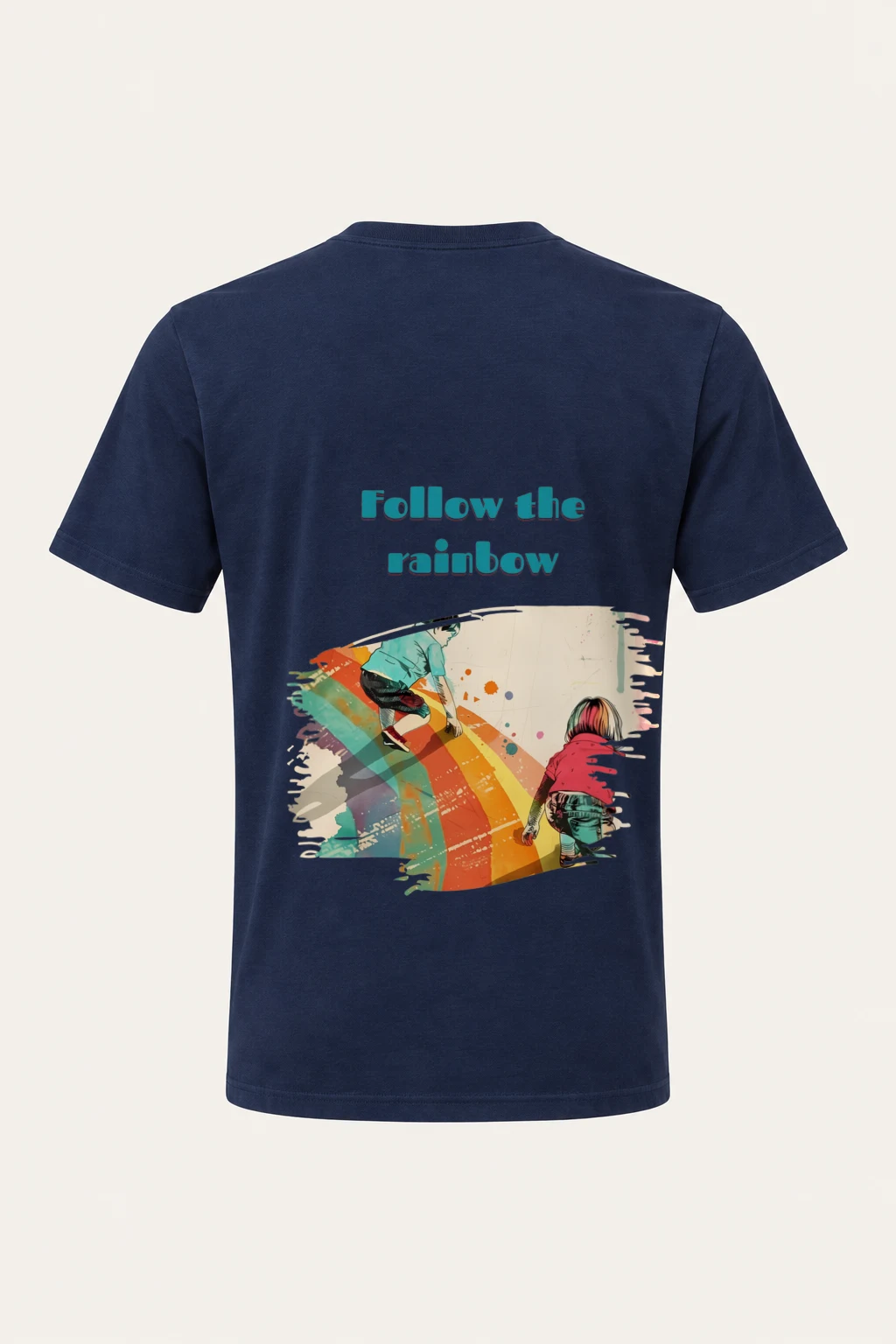 "Follow The Rainbow" Heavyweight Unisex Crewneck T-shirt | Gildan 5000