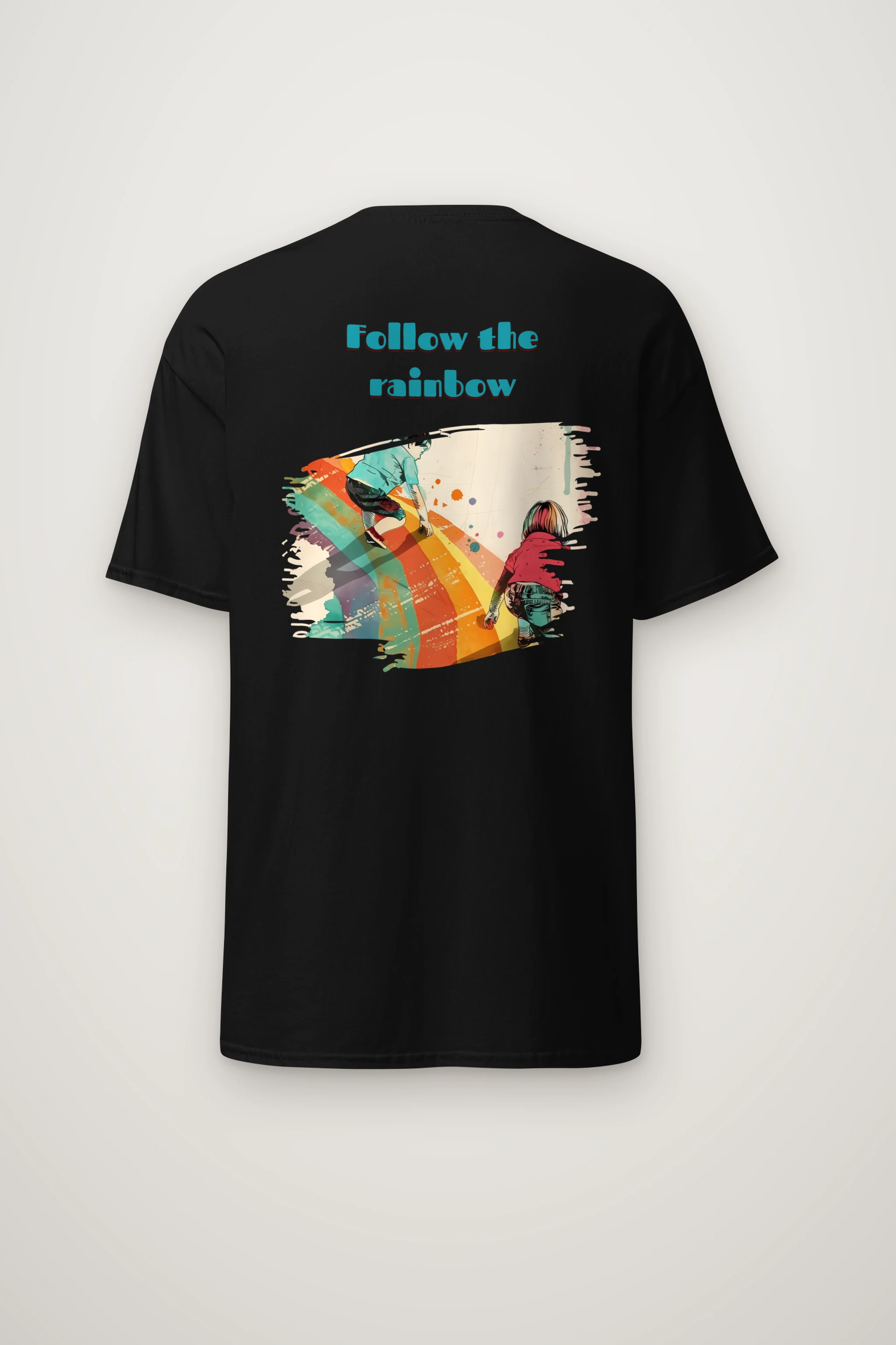 "Follow The Rainbow" Heavyweight Unisex Crewneck T-shirt