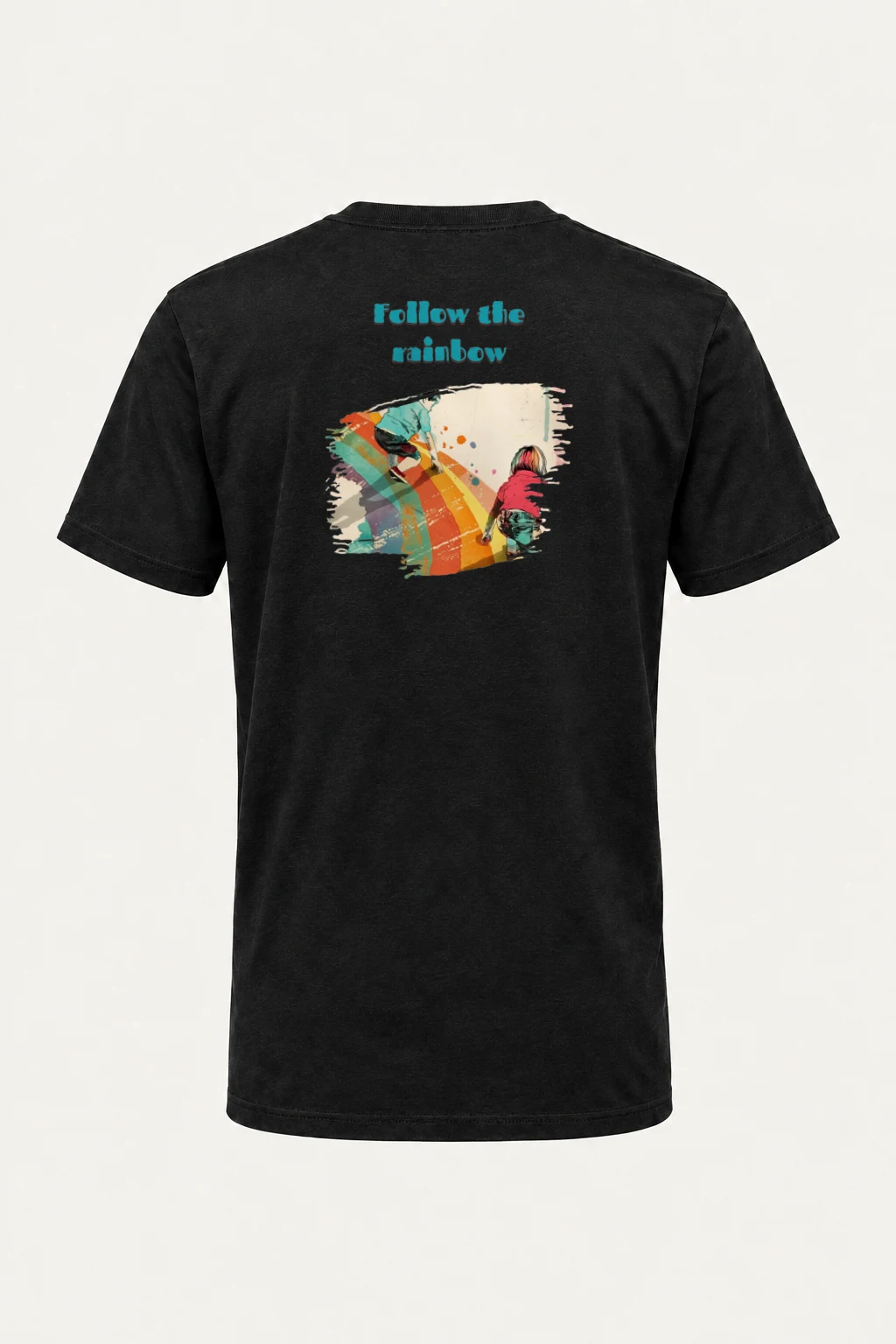 "Follow The Rainbow" Heavyweight Unisex Crewneck T-shirt | Gildan 5000