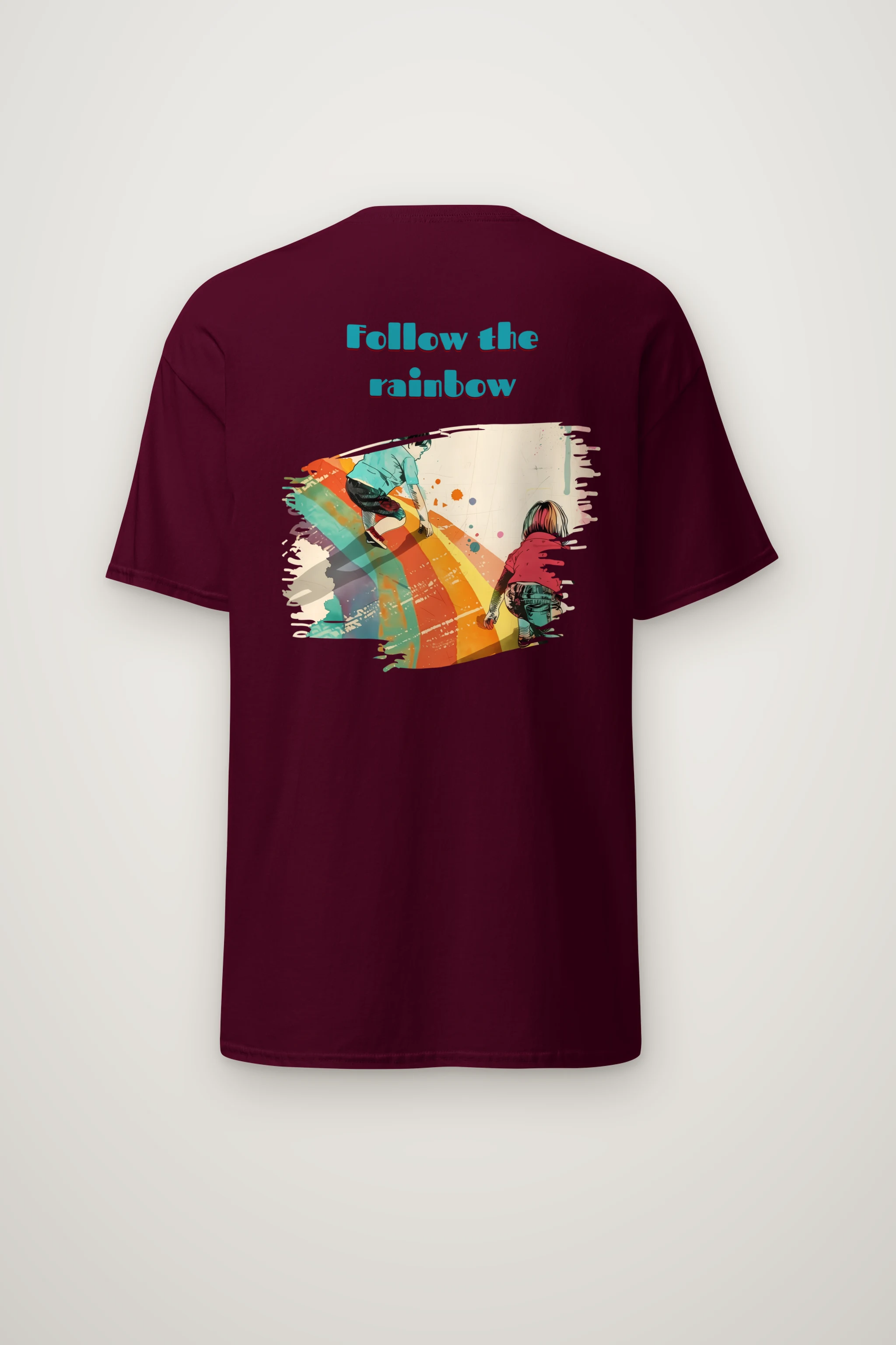 "Follow The Rainbow" Heavyweight Unisex Crewneck T-shirt