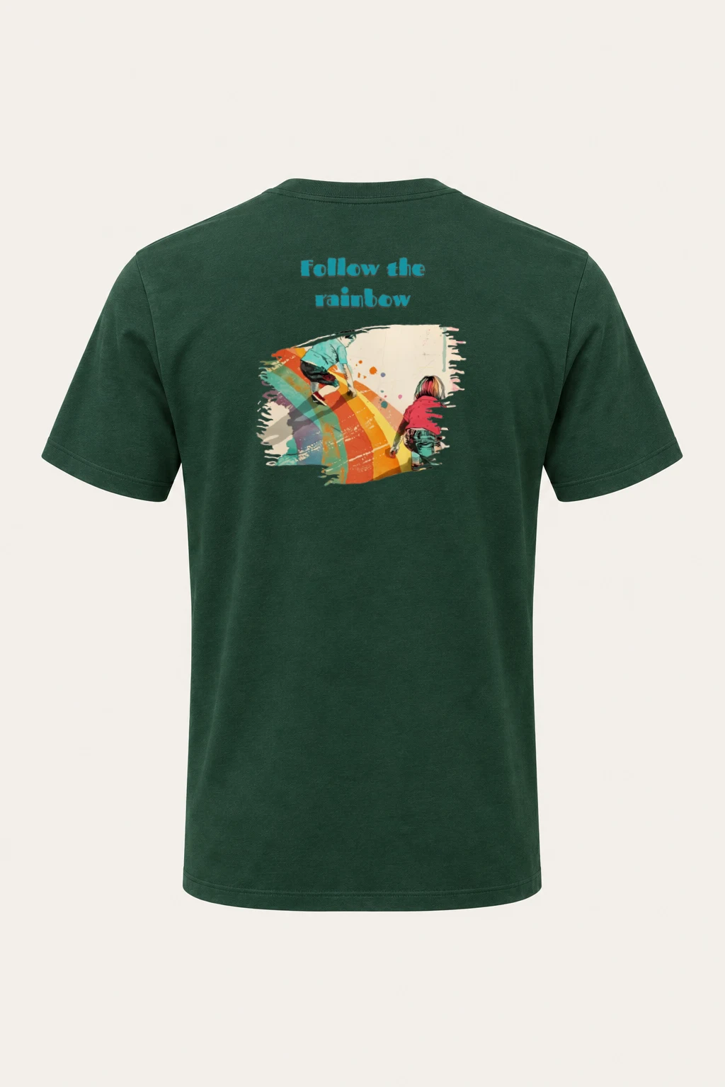 "Follow The Rainbow" Heavyweight Unisex Crewneck T-shirt | Gildan 5000
