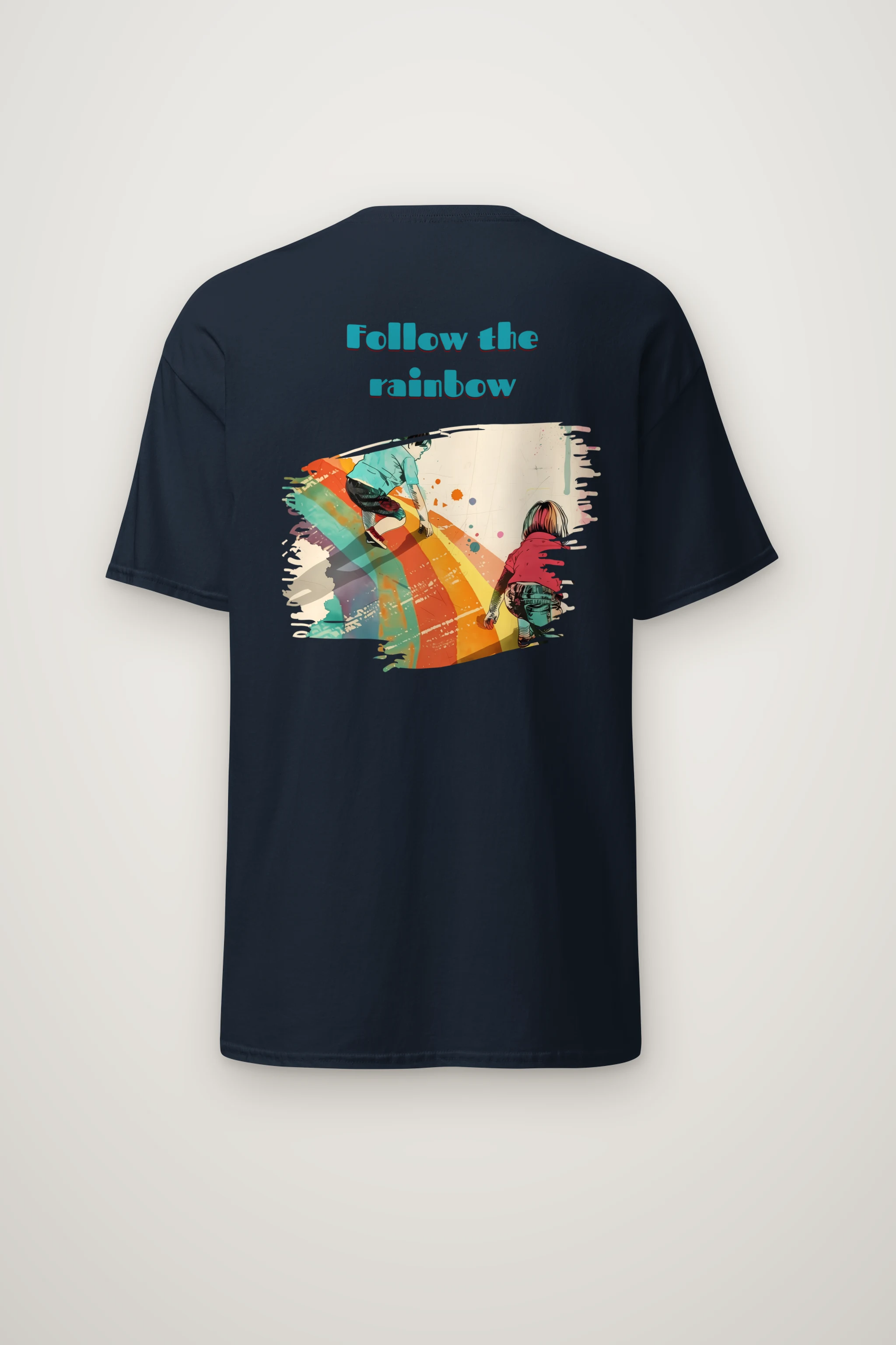 "Follow The Rainbow" Heavyweight Unisex Crewneck T-shirt