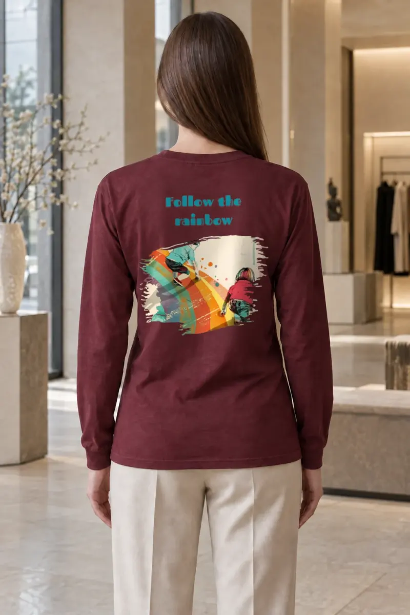 "Follow The Rainbow" Unisex Longsleeve T-shirt | Gildan 2400