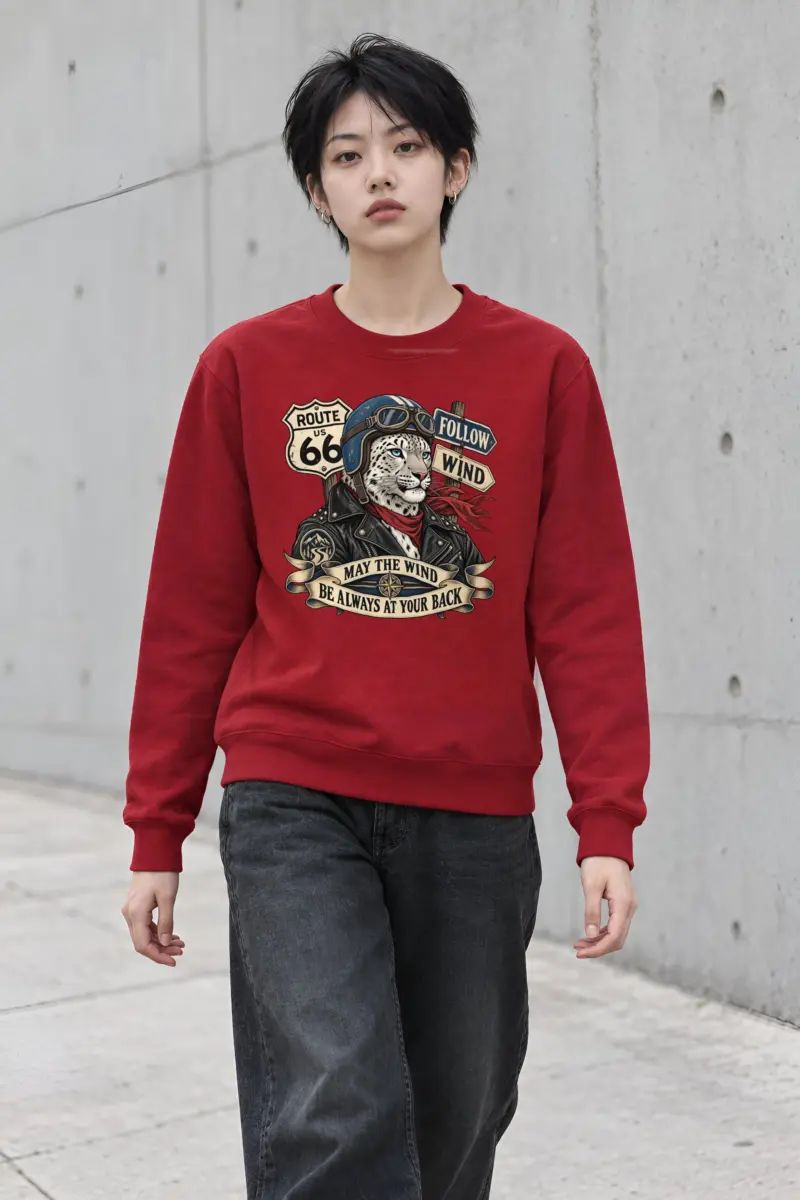 "Follow Wind Route 66" Heavy Blend Unisex Crewneck Sweatshirt