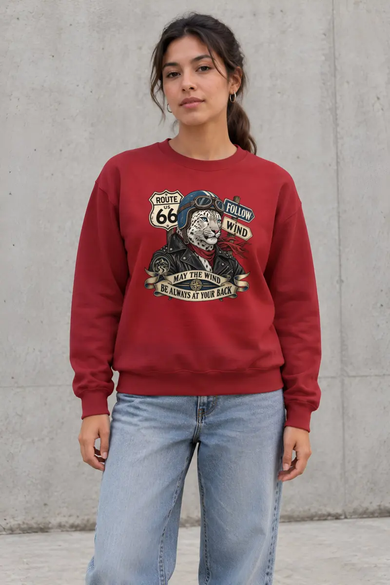 "Follow Wind Route 66" Heavy Blend Unisex Crewneck Sweatshirt