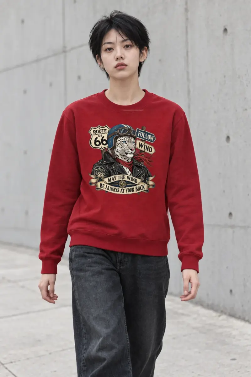"Follow Wind Route 66" Heavy Blend Unisex Crewneck Sweatshirt