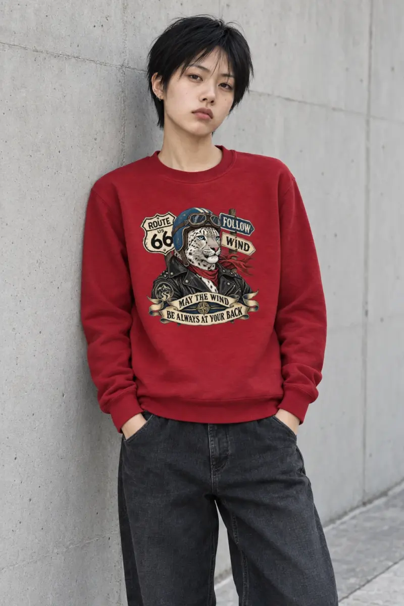 "Follow Wind Route 66" Heavy Blend Unisex Crewneck Sweatshirt