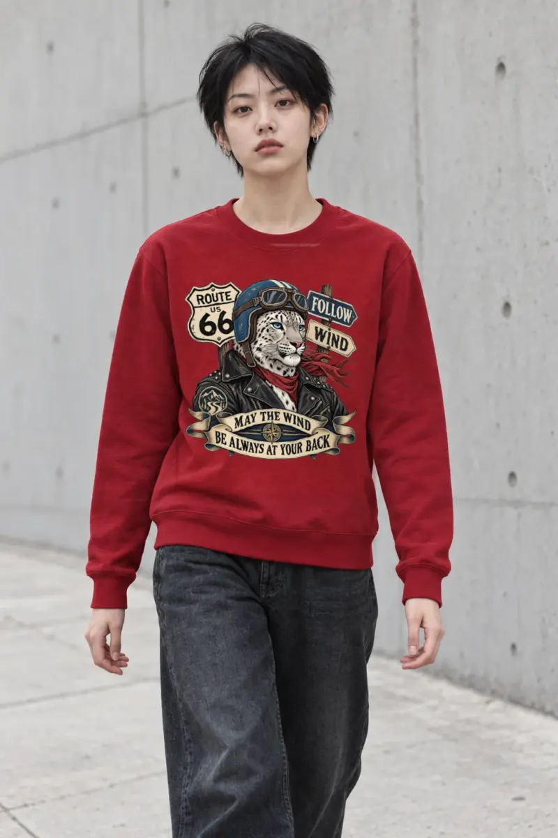 "Follow Wind Route 66" Heavy Blend Unisex Crewneck Sweatshirt