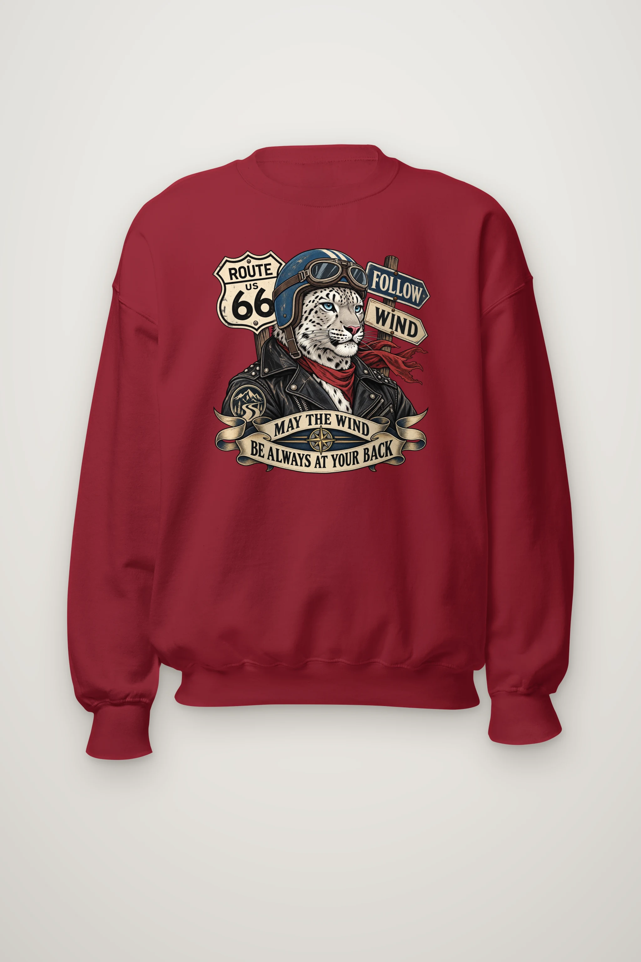 "Follow Wind Route 66" Heavy Blend Unisex Crewneck Sweatshirt