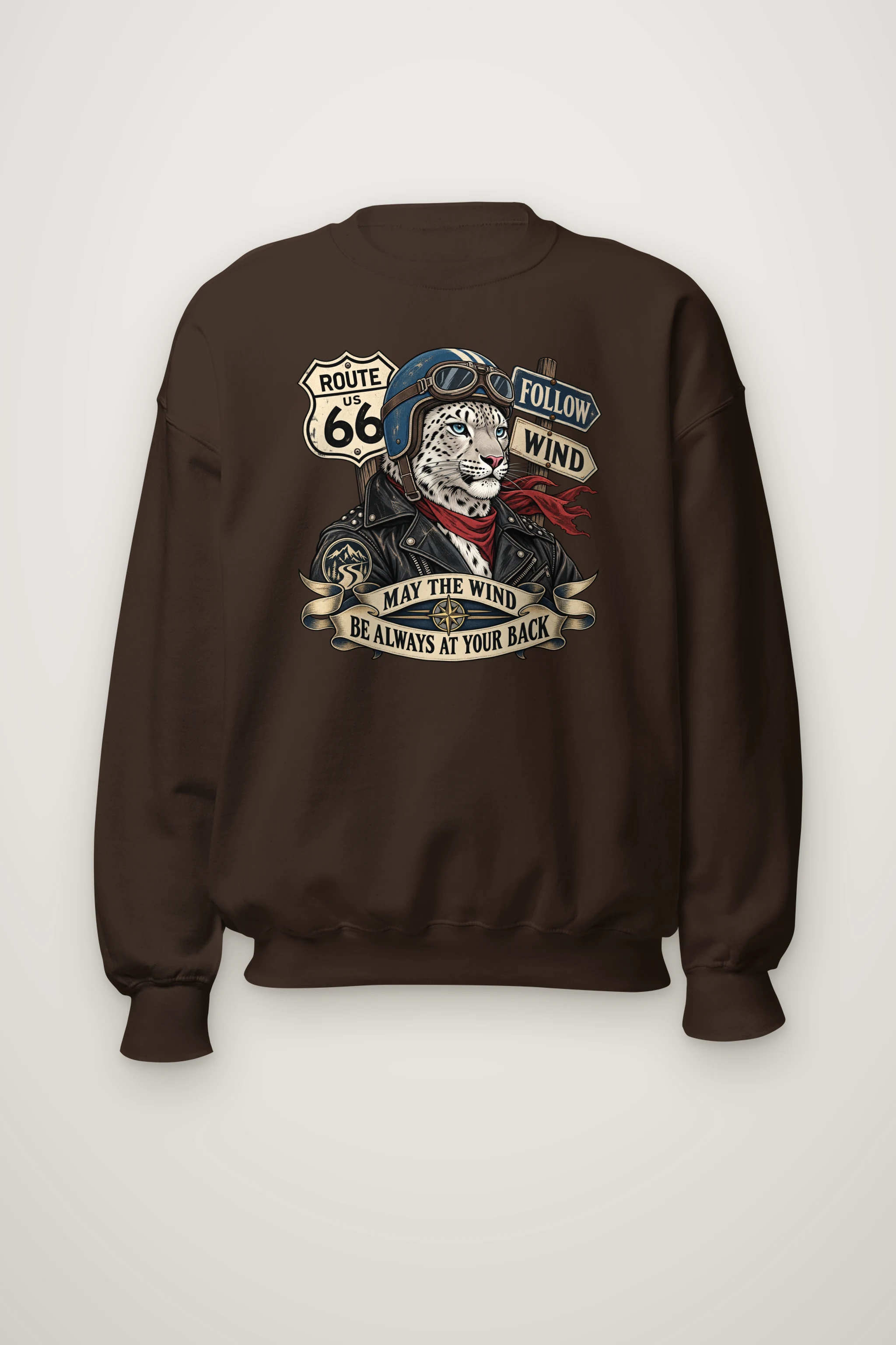 "Follow Wind Route 66" Heavy Blend Unisex Crewneck Sweatshirt