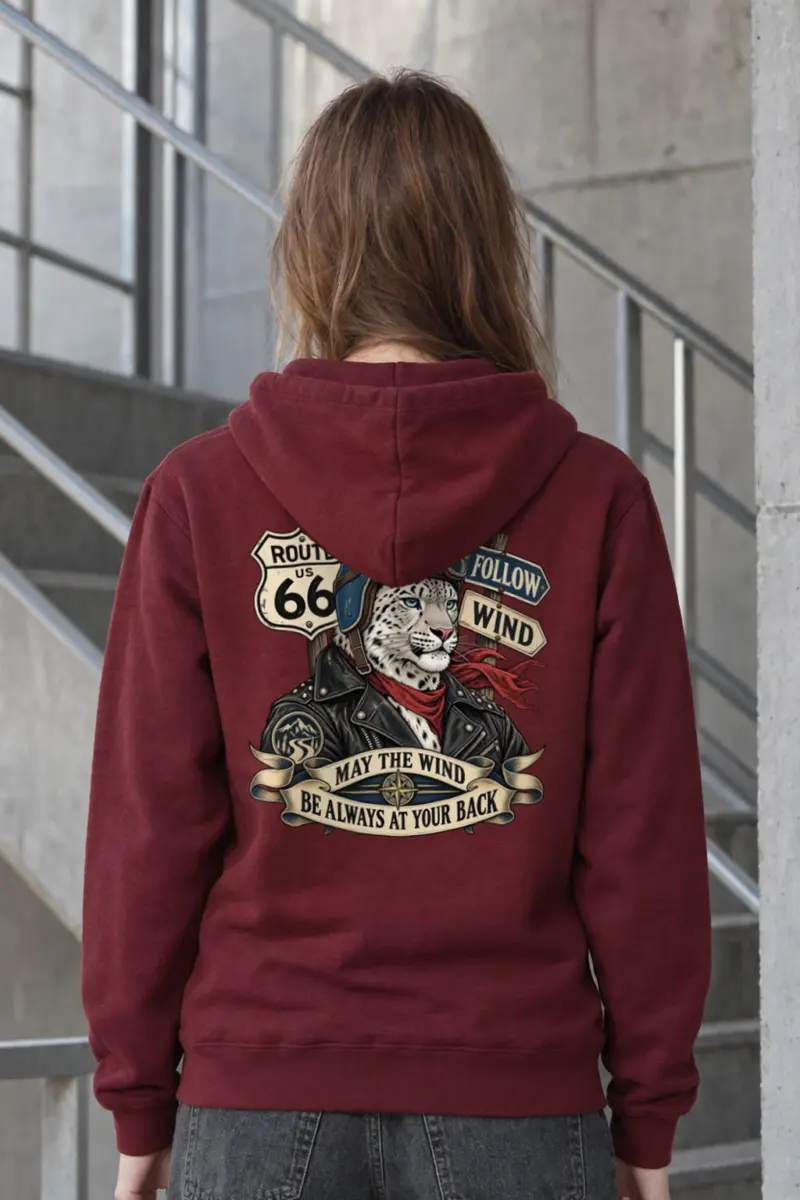 "Follow Wind Route 66" Heavy Blend Unisex Pullover Hoodie