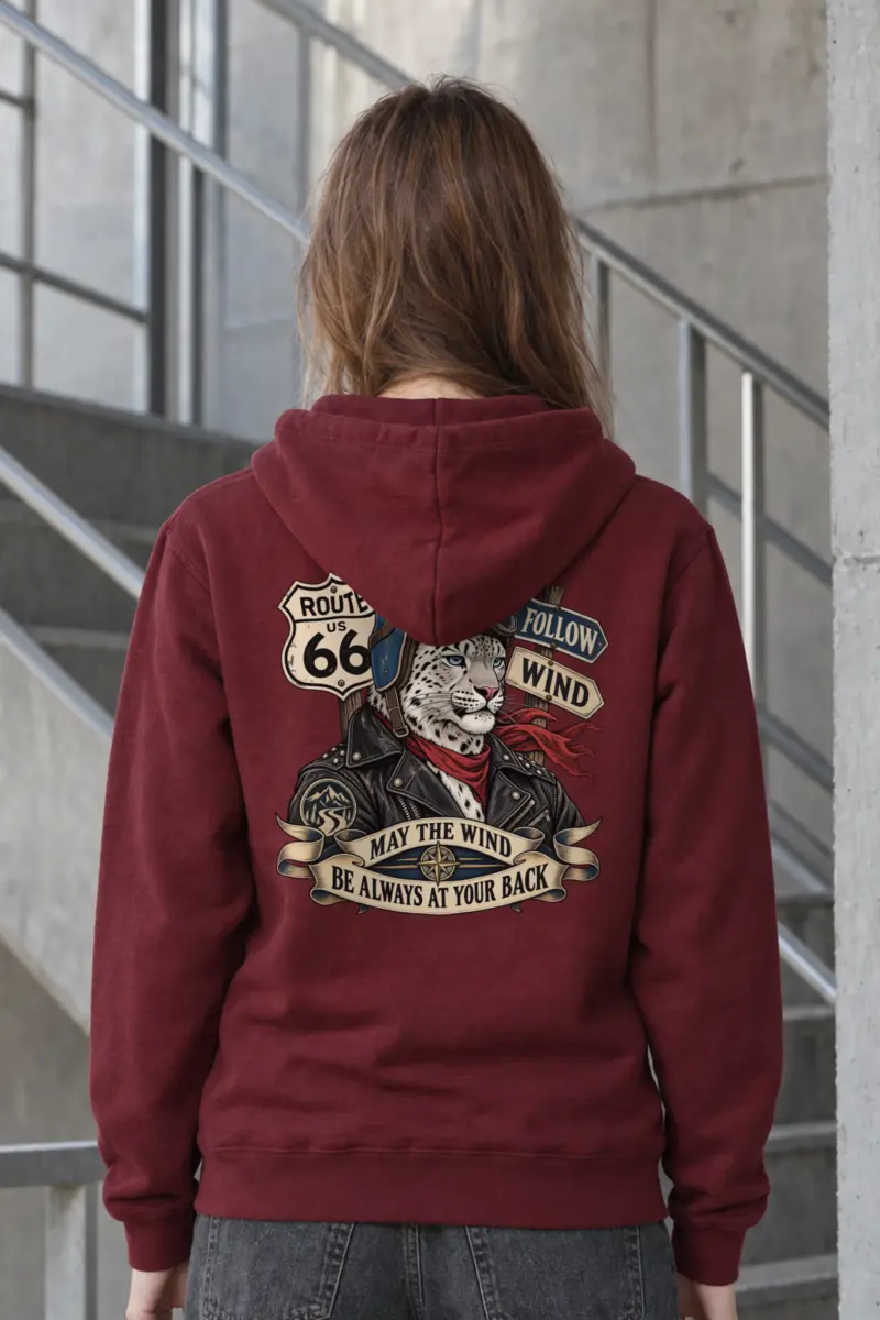 "Follow Wind Route 66" Heavy Blend Unisex Pullover Hoodie