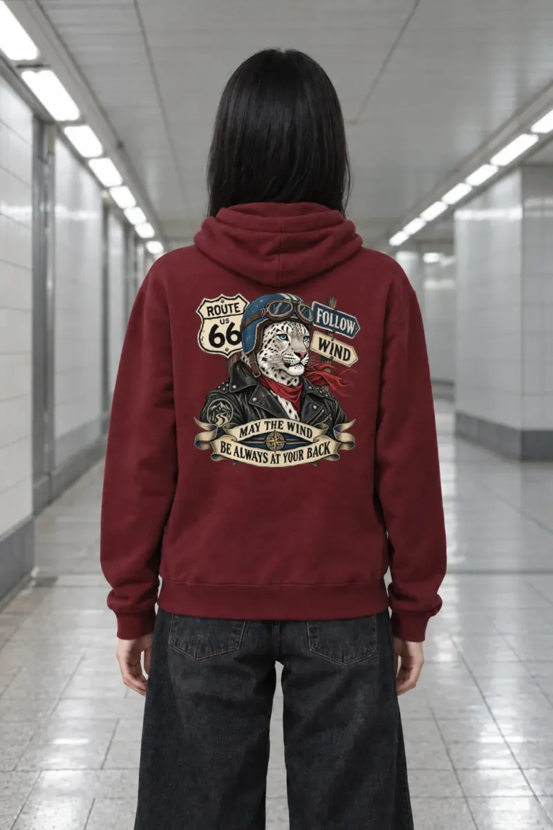 "Follow Wind Route 66" Heavy Blend Unisex Pullover Hoodie