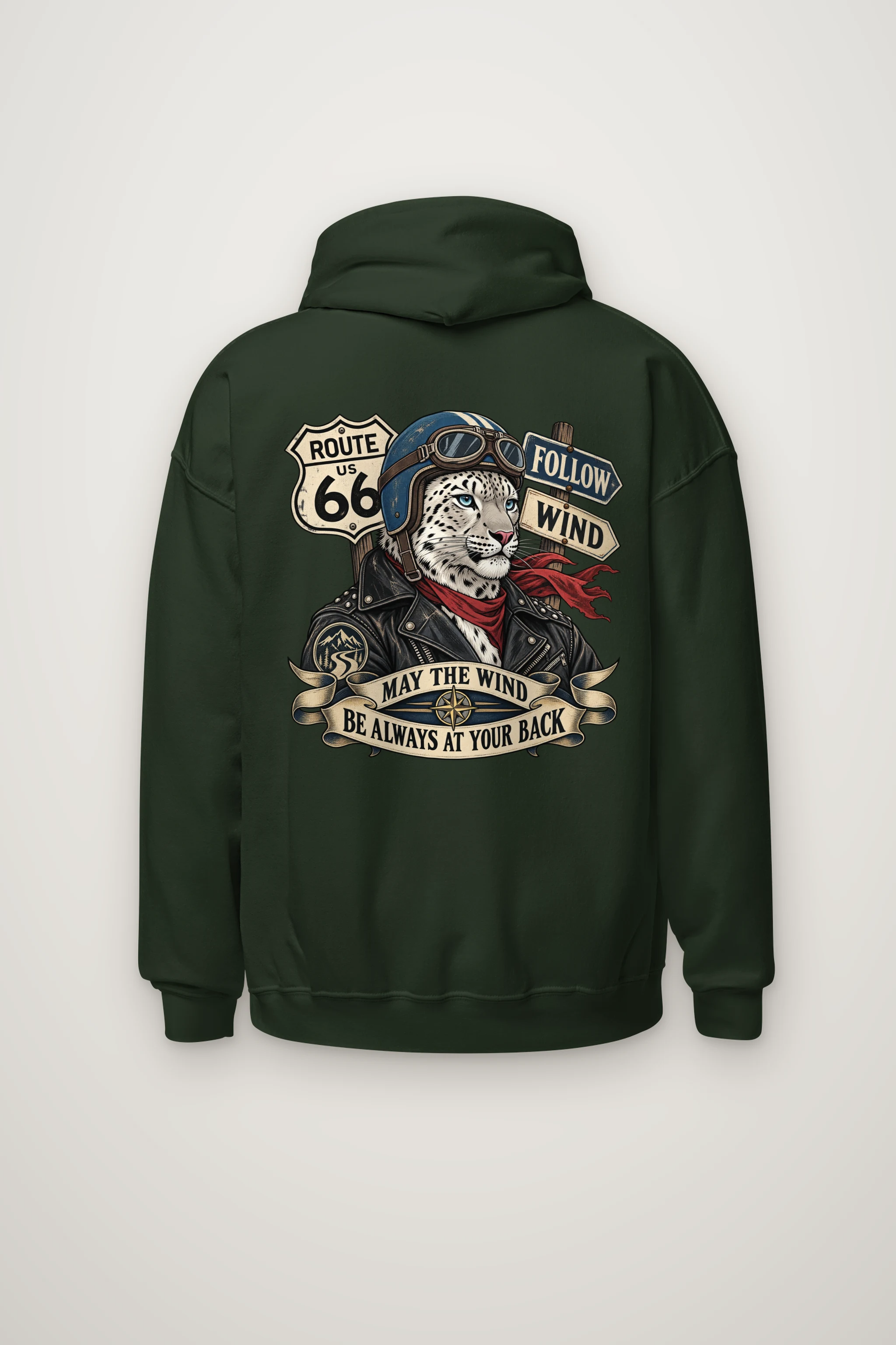 "Follow Wind Route 66" Heavy Blend Unisex Pullover Hoodie