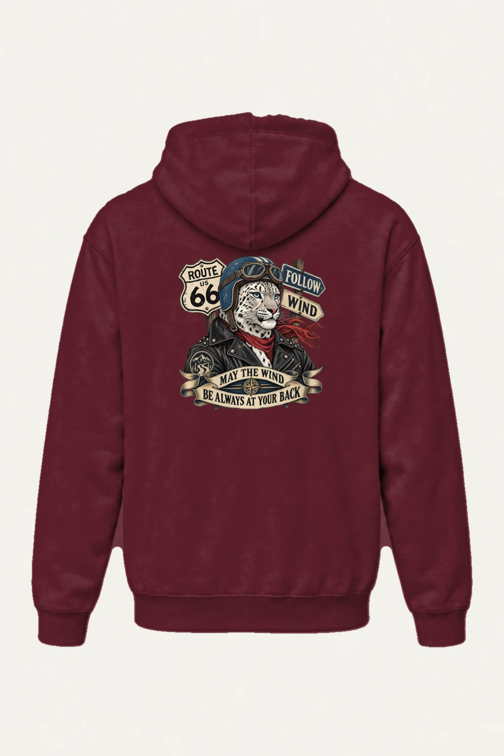 "Follow Wind Route 66" Heavy Blend Unisex Pullover Hoodie | Gildan 18500