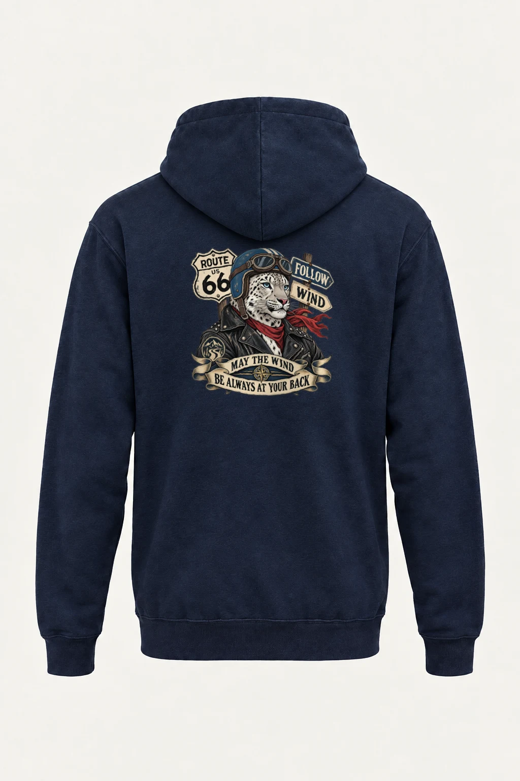 "Follow Wind Route 66" Heavy Blend Unisex Pullover Hoodie | Gildan 18500