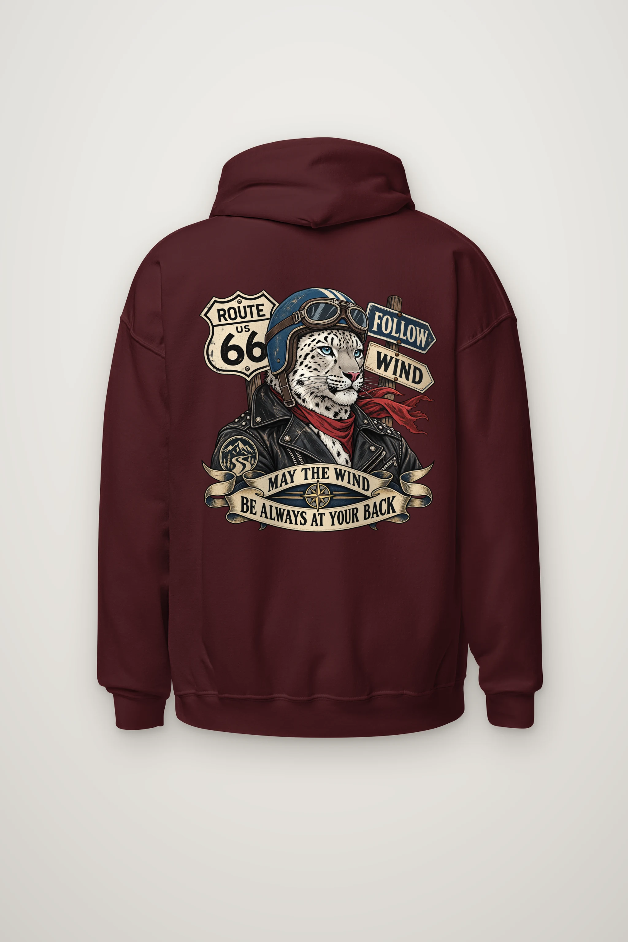 "Follow Wind Route 66" Heavy Blend Unisex Pullover Hoodie