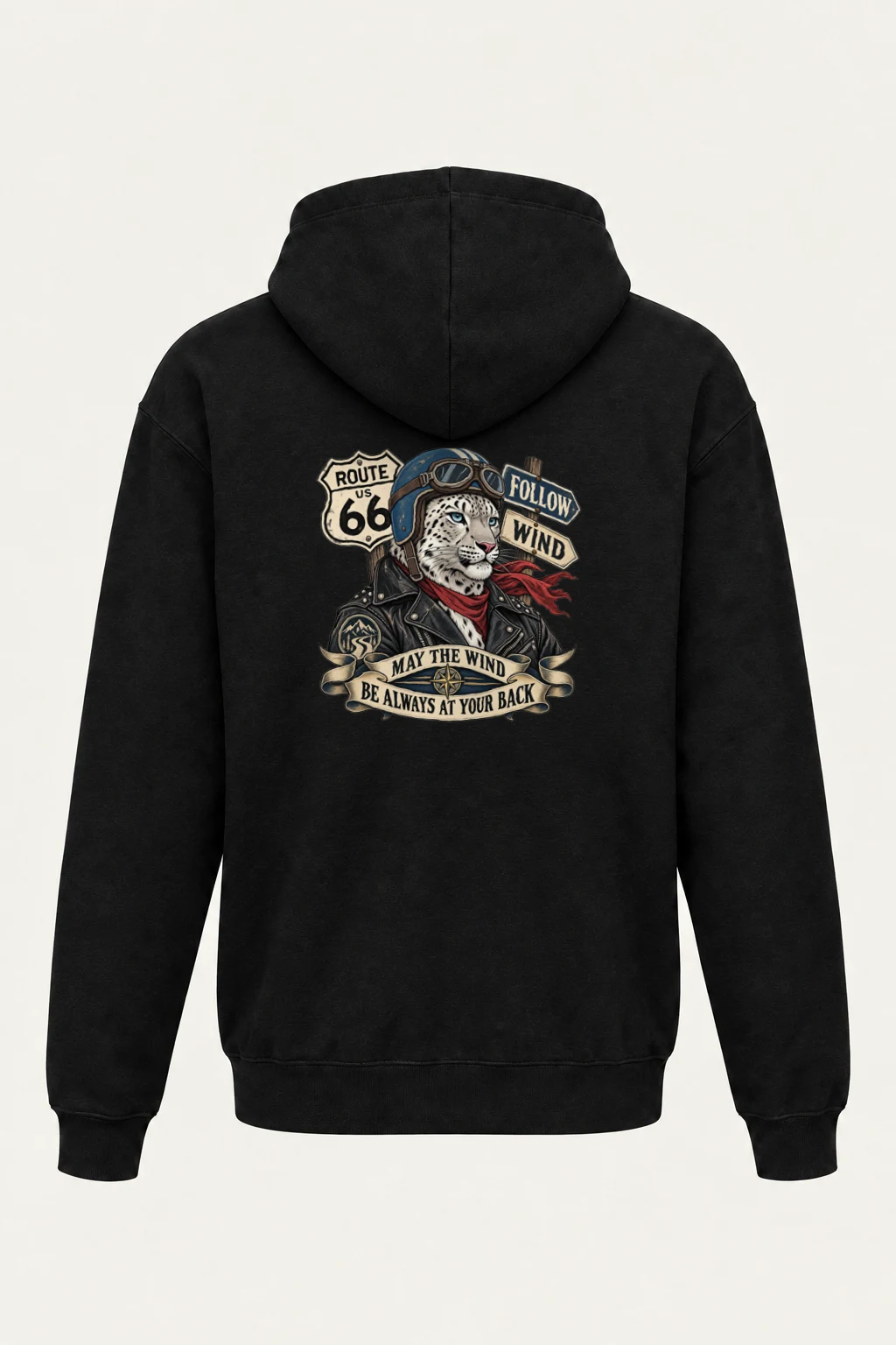 "Follow Wind Route 66" Heavy Blend Unisex Pullover Hoodie | Gildan 18500