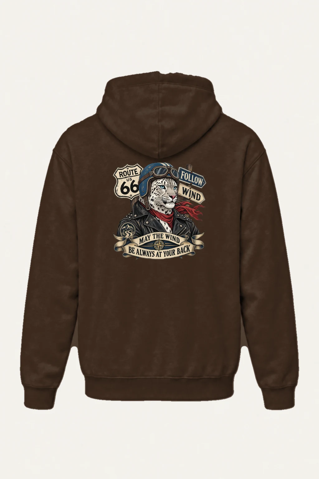 "Follow Wind Route 66" Heavy Blend Unisex Pullover Hoodie | Gildan 18500